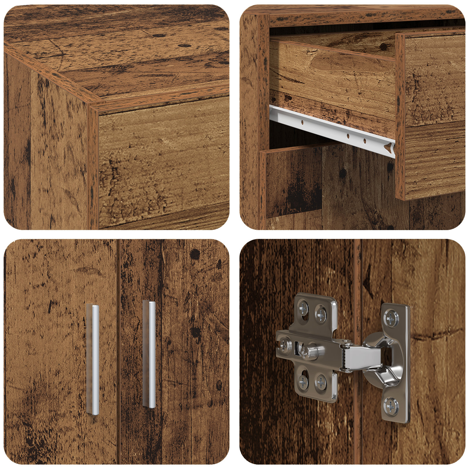 Storage Cabinet Old Wood 80x42.5x93.5 cm Engineered Wood - Image 7