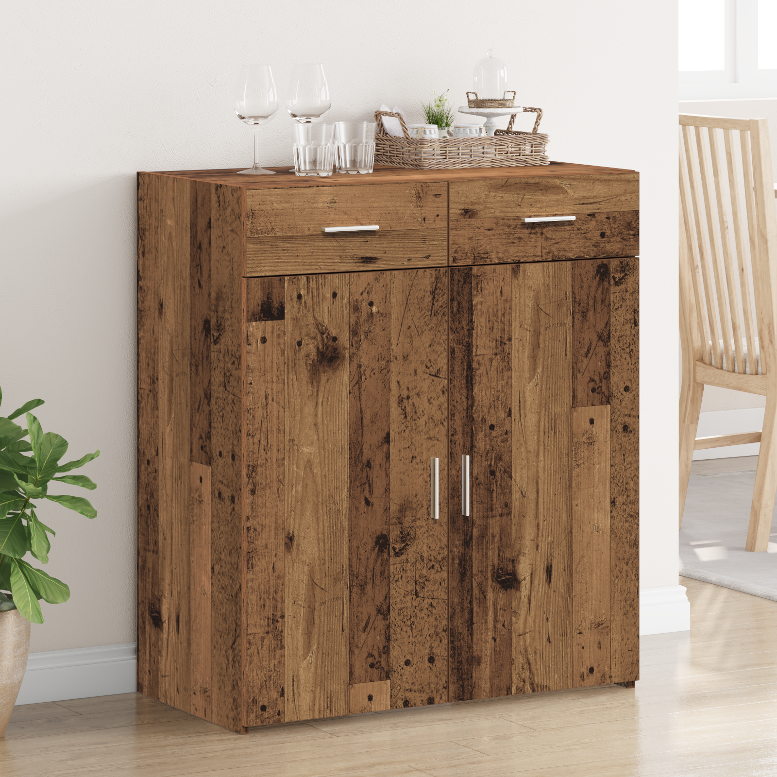 Storage Cabinet Old Wood 80x42.5x93.5 cm Engineered Wood