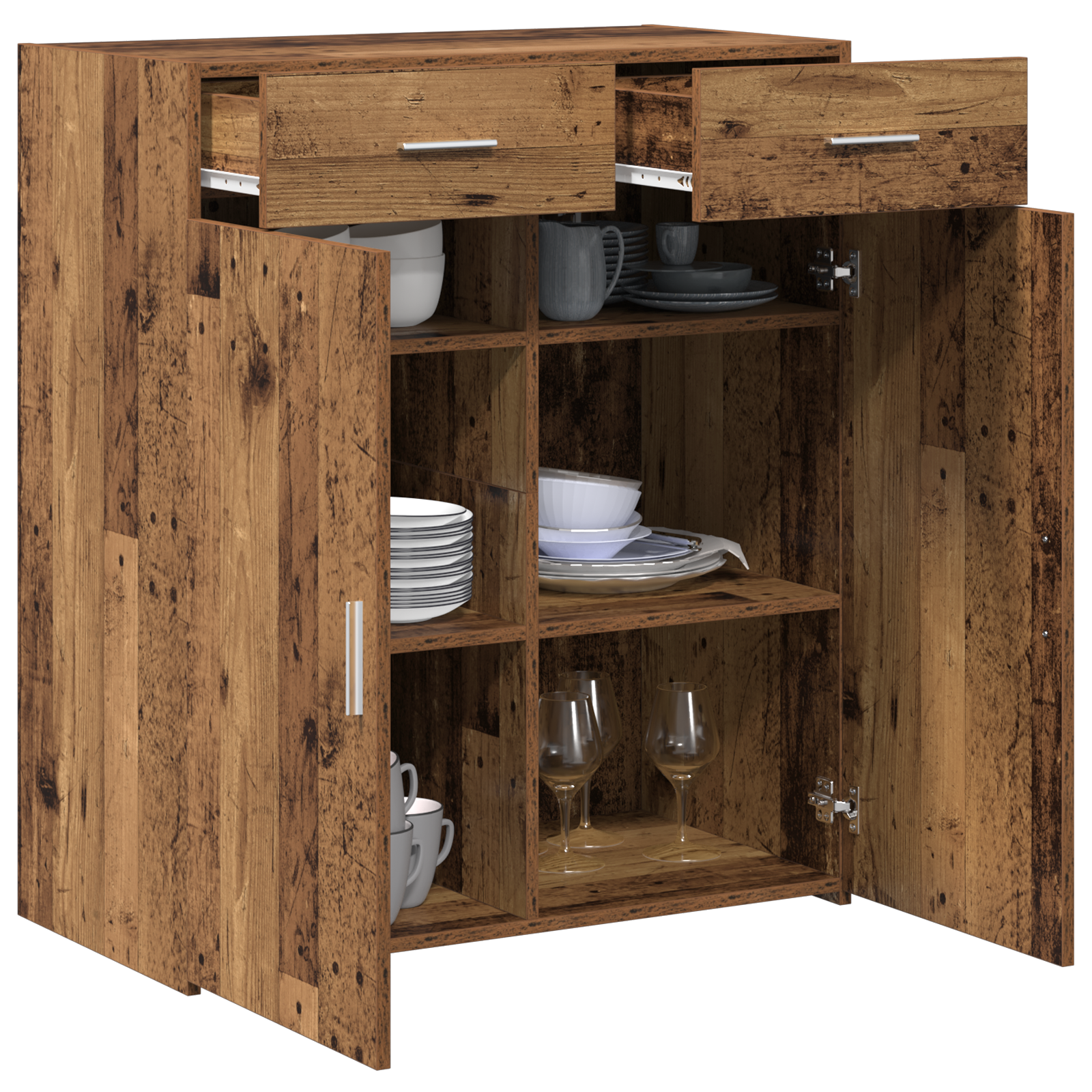 Storage Cabinet Old Wood 80x42.5x93.5 cm Engineered Wood - Image 3