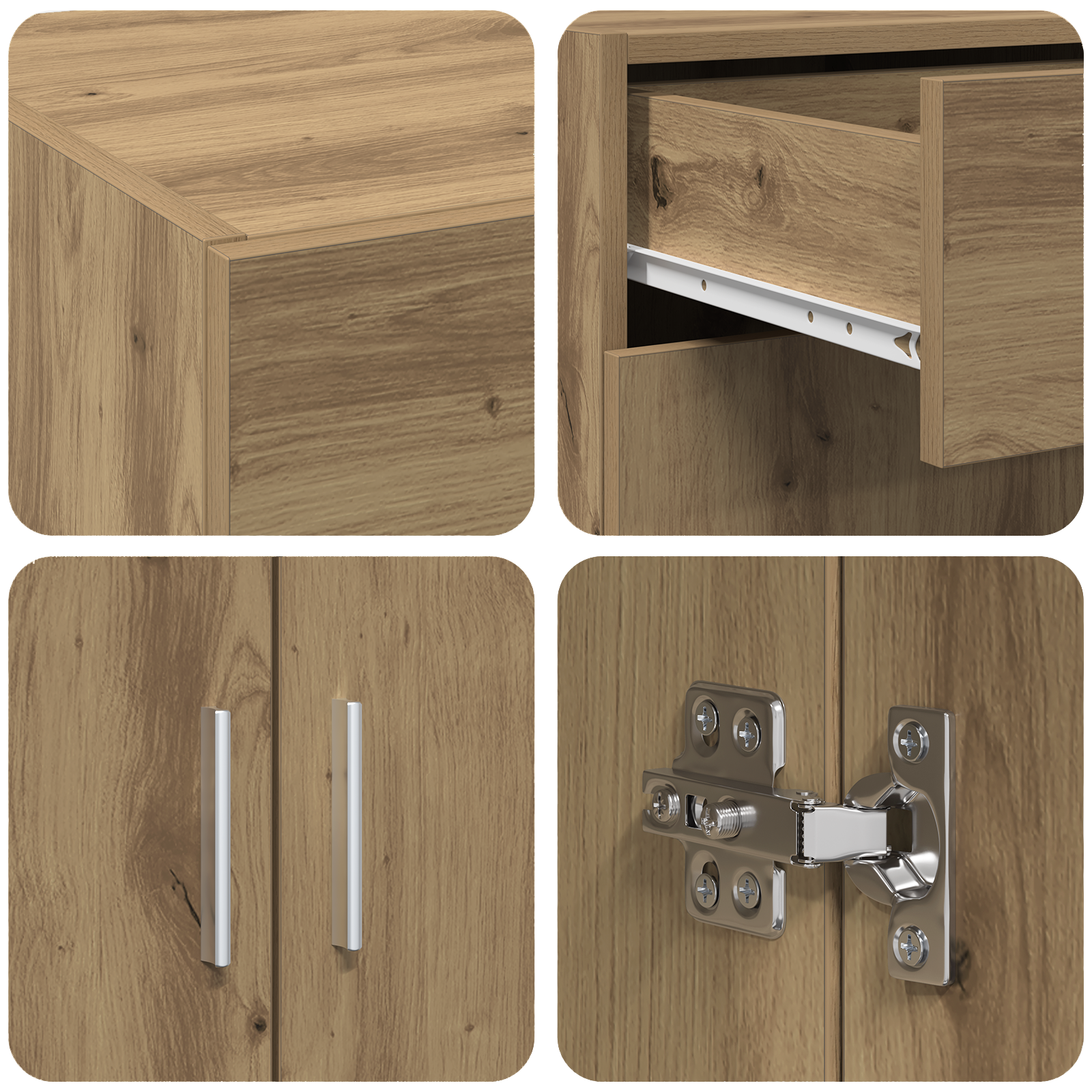 Storage Cabinet Artisan Oak 80x42.5x93.5 cm Engineered Wood - Image 9