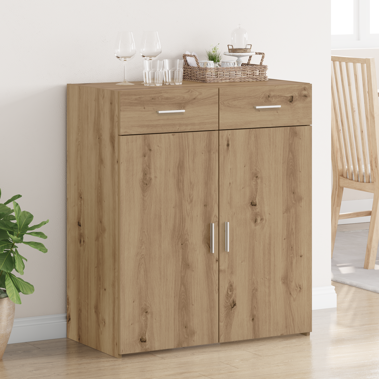 Storage Cabinet Artisan Oak 80x42.5x93.5 cm Engineered Wood