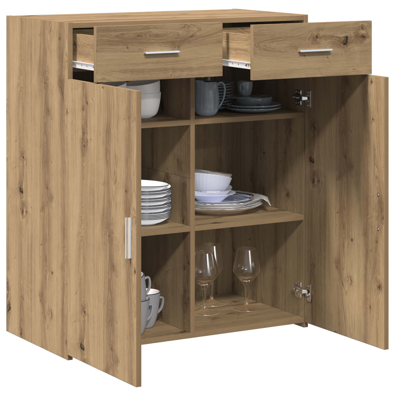 Storage Cabinet Artisan Oak 80x42.5x93.5 cm Engineered Wood - Image 3