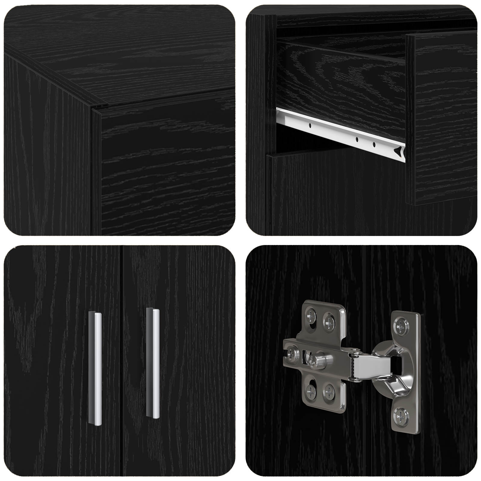 Storage Cabinet Black Oak 80x42.5x93.5 cm Engineered Wood - Image 9