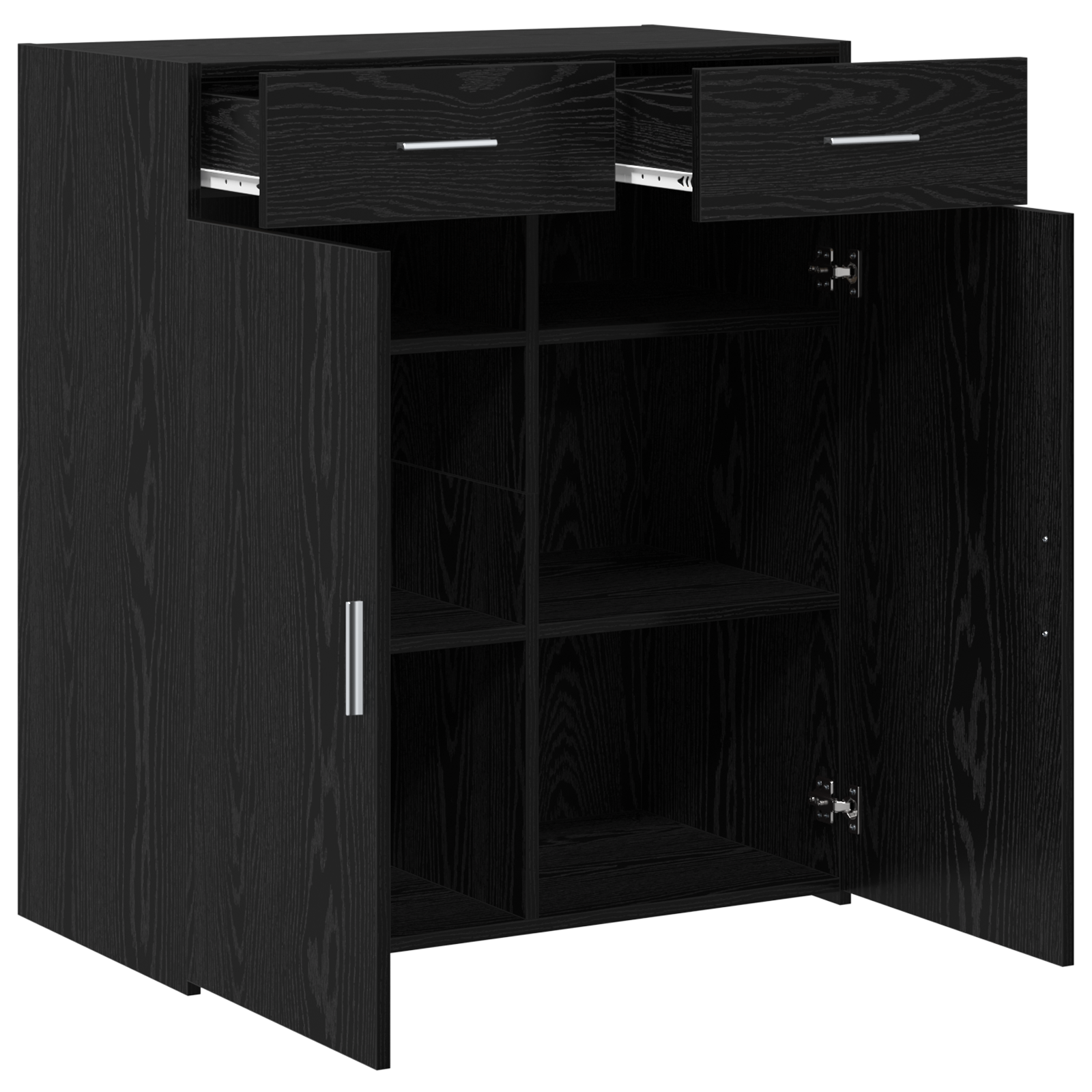 Storage Cabinet Black Oak 80x42.5x93.5 cm Engineered Wood - Image 5