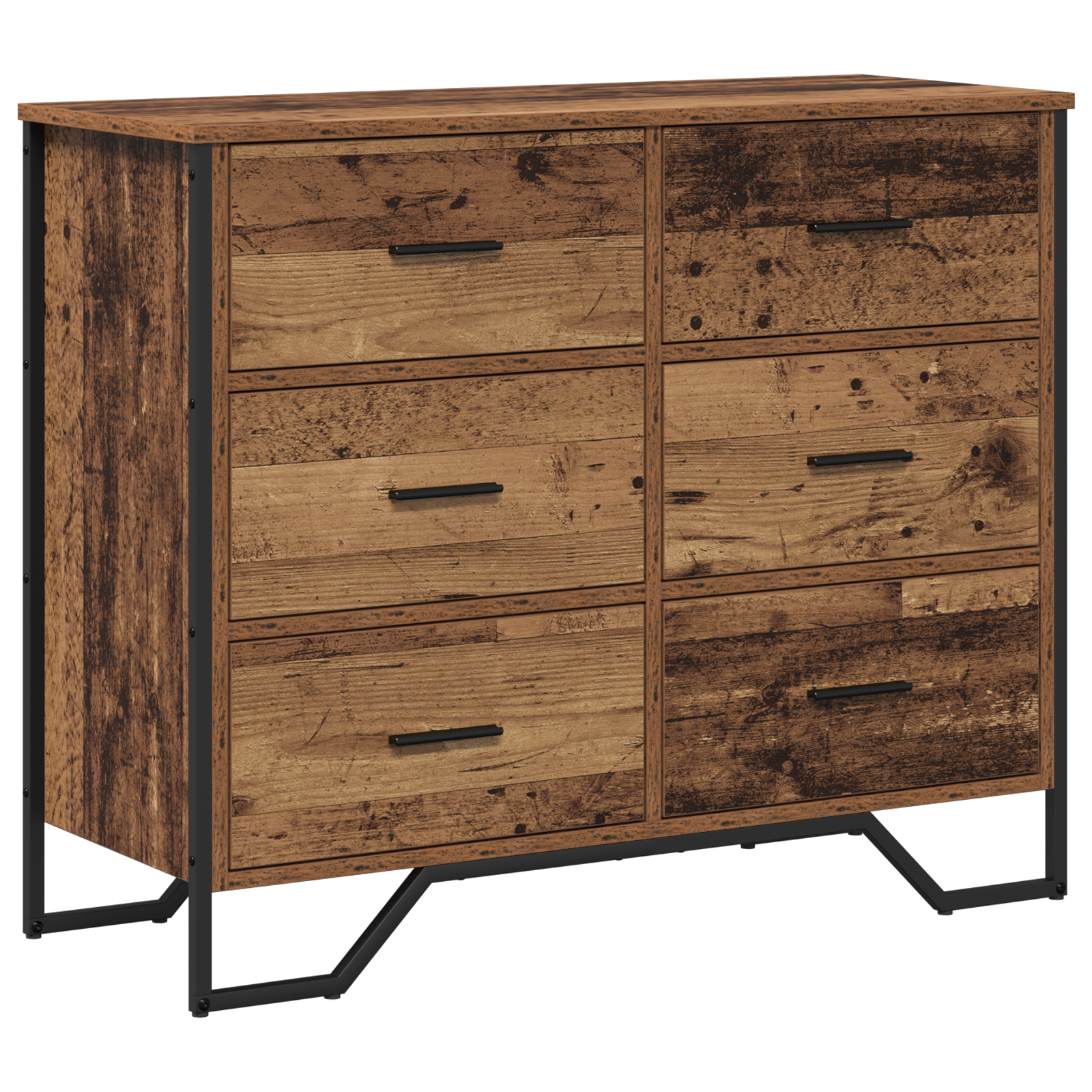 Chest of Drawers Old Wood 91x35.5x74.5 cm Engineered Wood - Image 2
