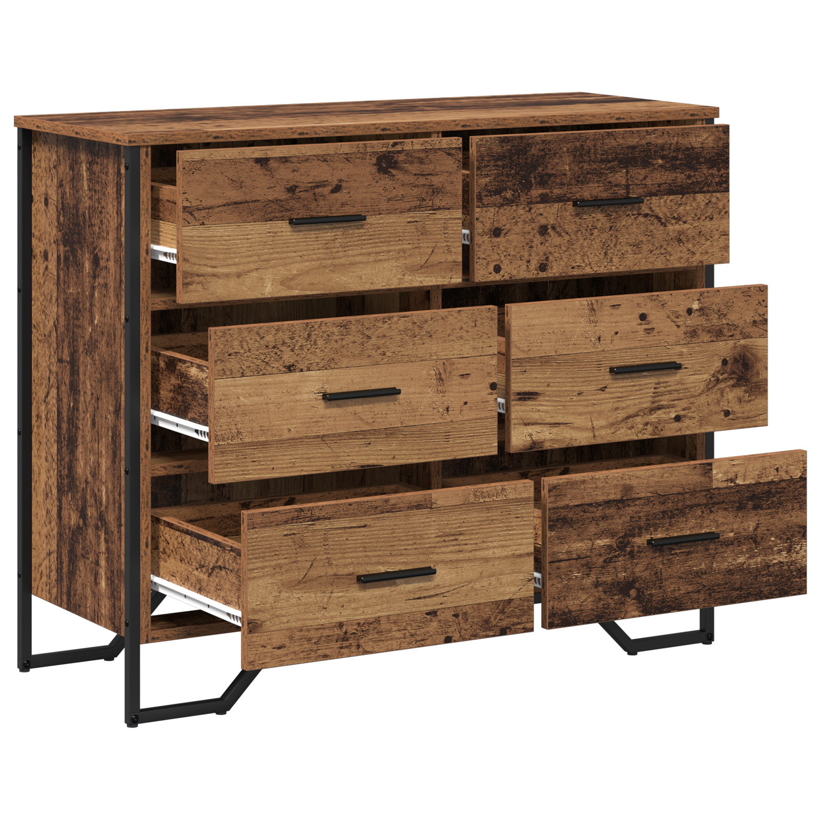 Chest of Drawers Old Wood 91x35.5x74.5 cm Engineered Wood - Image 5