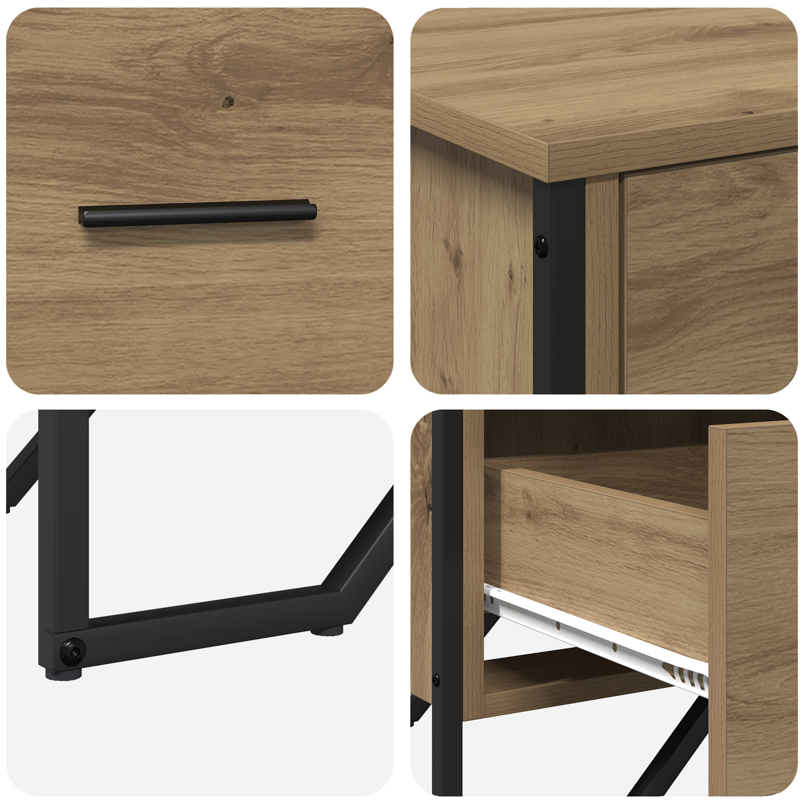 komoda Meistrų ąžuolas 91x35.5x74.5 cm Inžinerinė mediena - Image 9