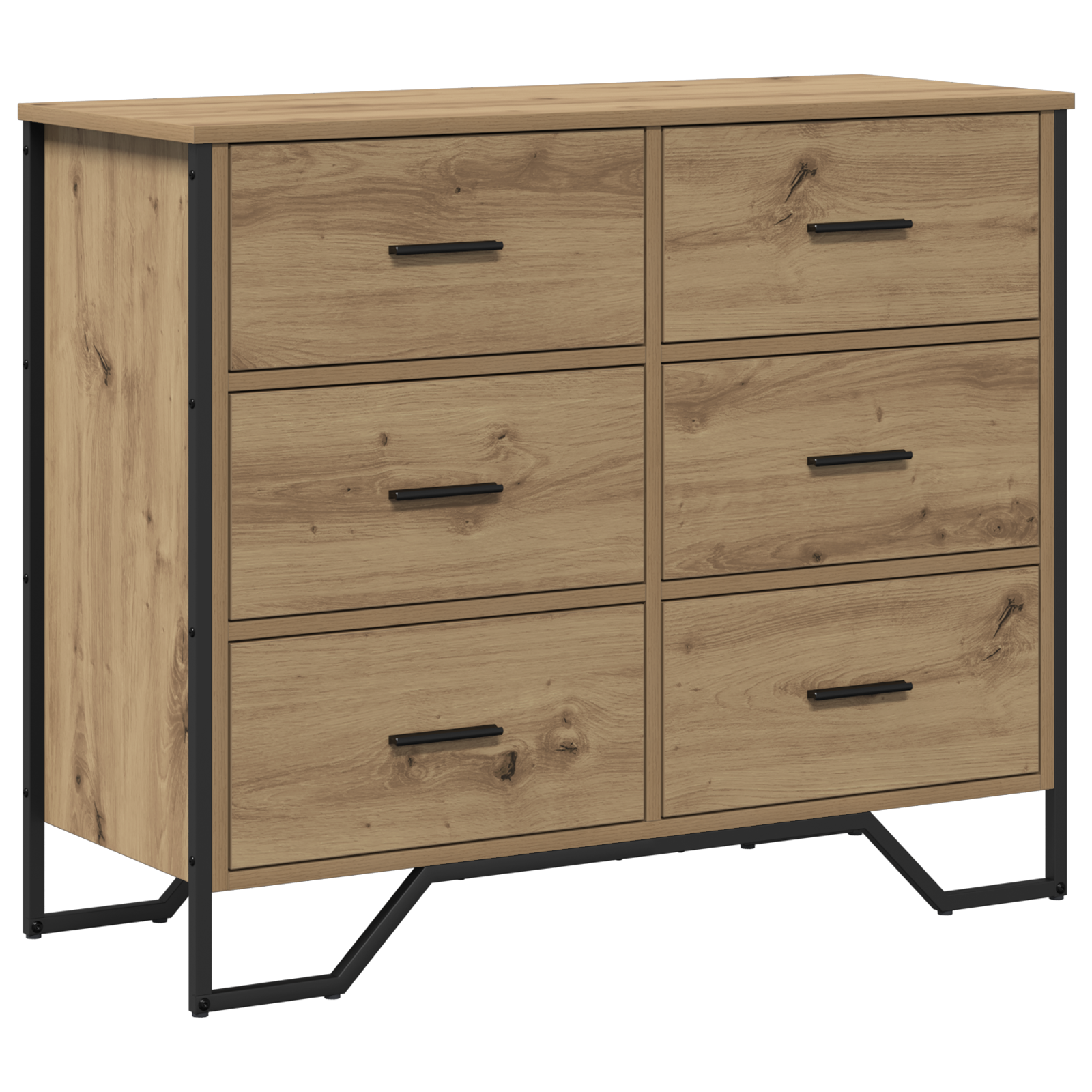 komoda Meistrų ąžuolas 91x35.5x74.5 cm Inžinerinė mediena - Image 2