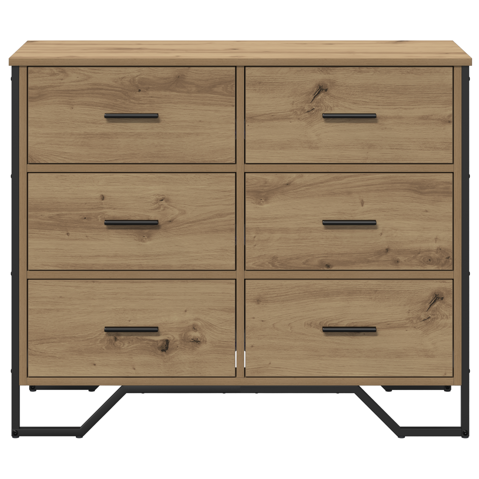 komoda Meistrų ąžuolas 91x35.5x74.5 cm Inžinerinė mediena - Image 6