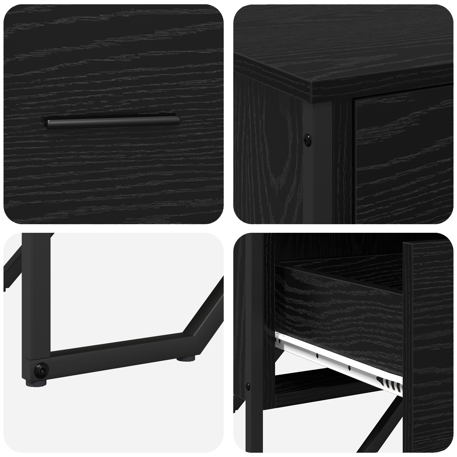 Chest of Drawers Black Oak 91x35.5x74.5 cm Engineered Wood - Image 9