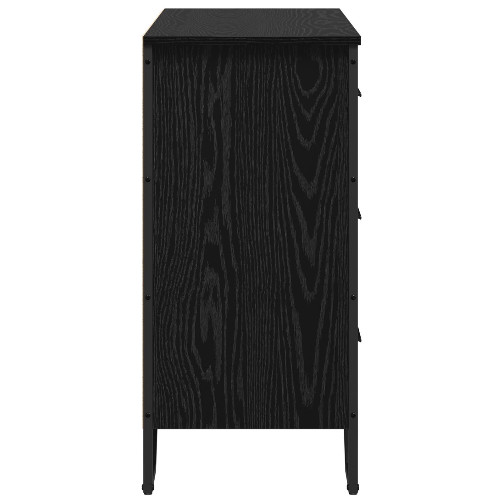 Chest of Drawers Black Oak 91x35.5x74.5 cm Engineered Wood - Image 7