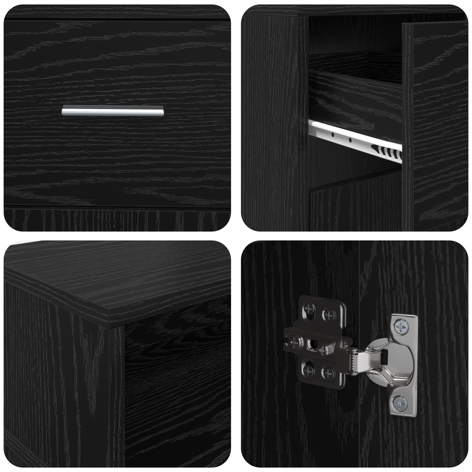 Desk Black Oak 120x55x91 cm Engineered Wood - Image 9
