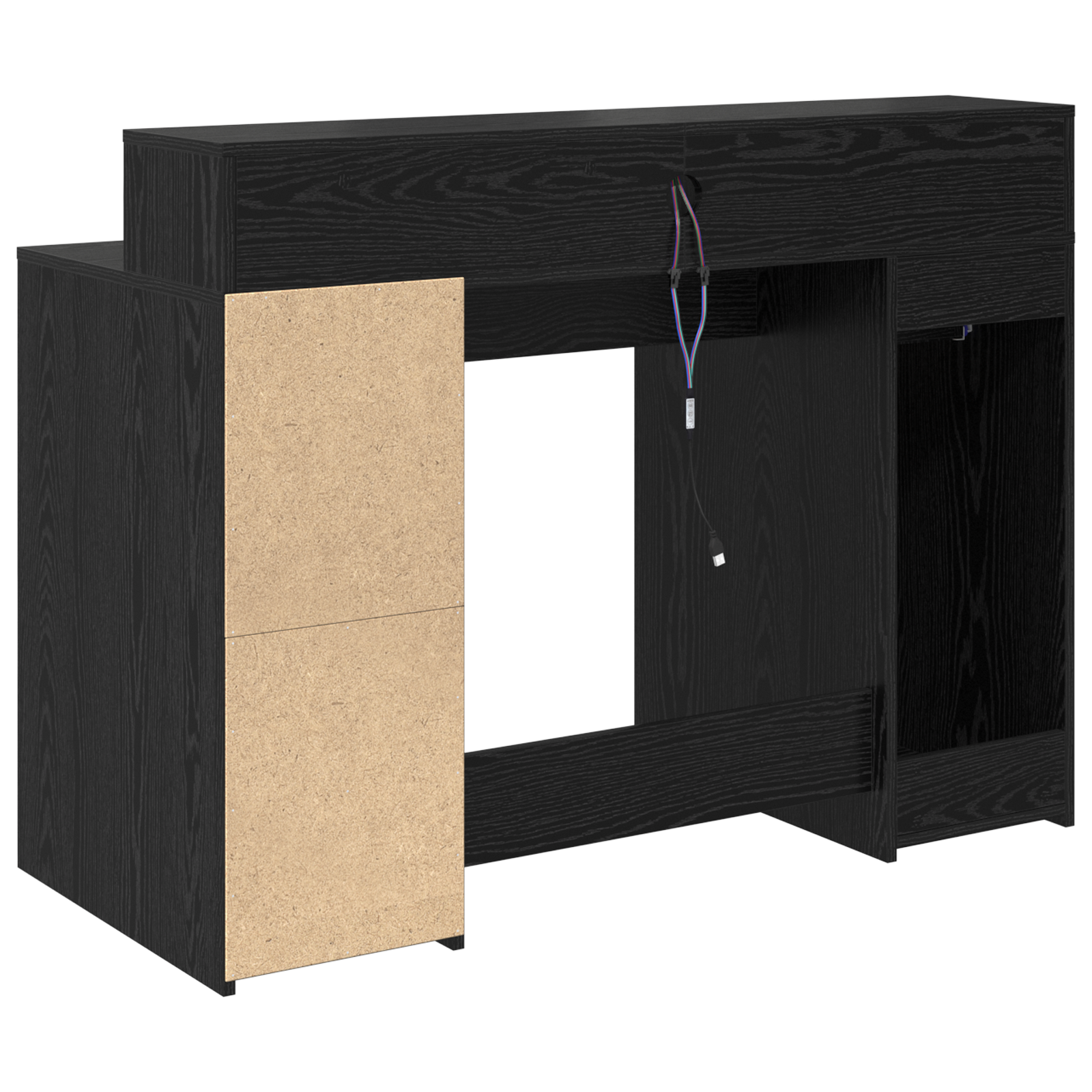 Desk Black Oak 120x55x91 cm Engineered Wood - Image 8