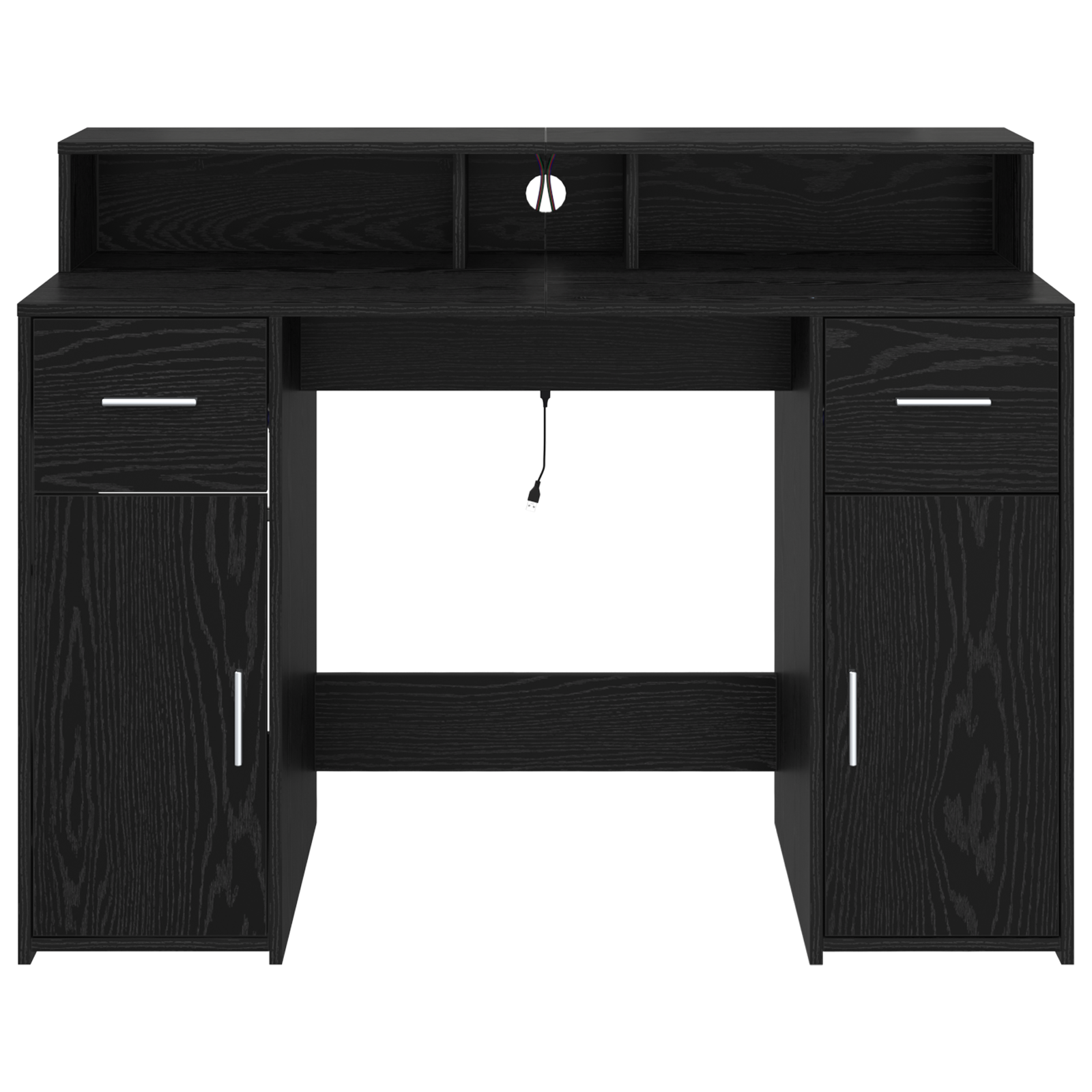 Desk Black Oak 120x55x91 cm Engineered Wood - Image 6