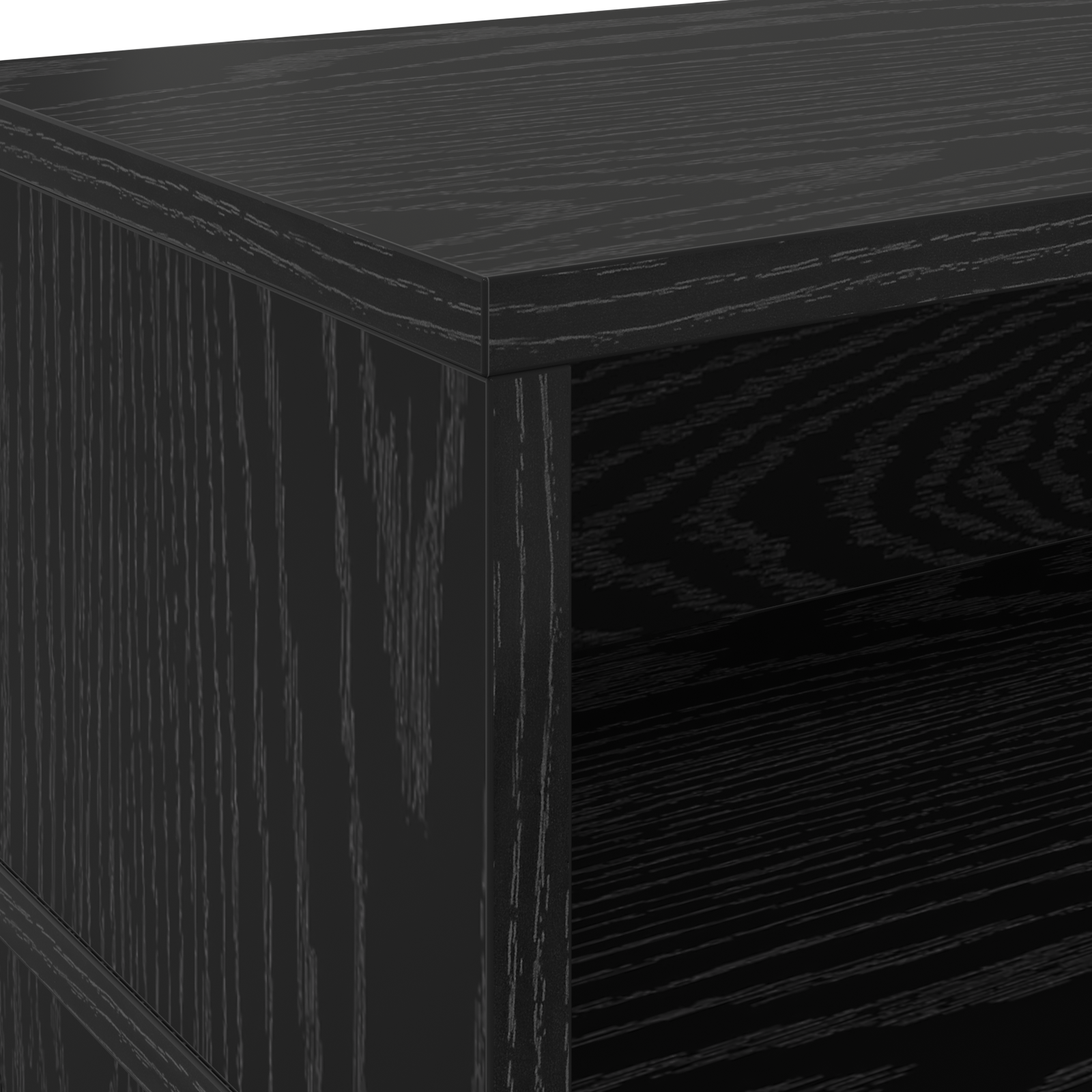 Desk Black Oak 200x55x91 cm Engineered Wood - Image 8