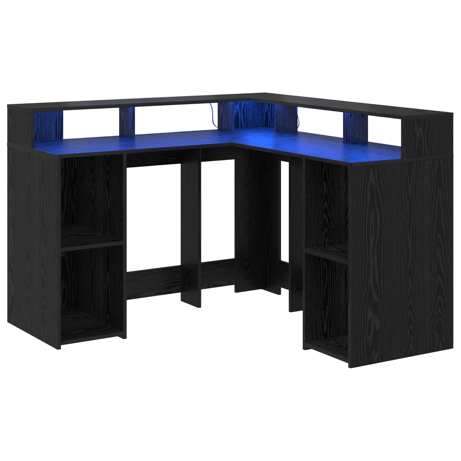 Desk Black Oak 130x130x91 cm Engineered Wood - Image 2