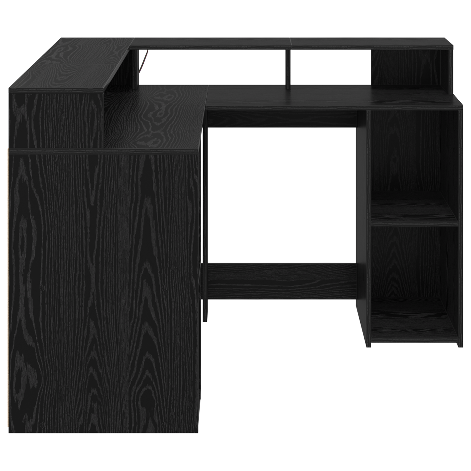 Desk Black Oak 130x130x91 cm Engineered Wood - Image 6