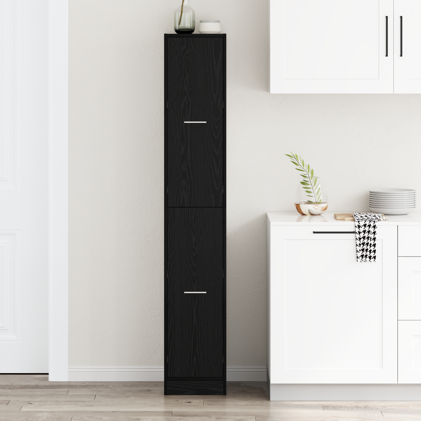 Apothecary cabinet Black Oak 30x41x174.5 cm Engineered Wood