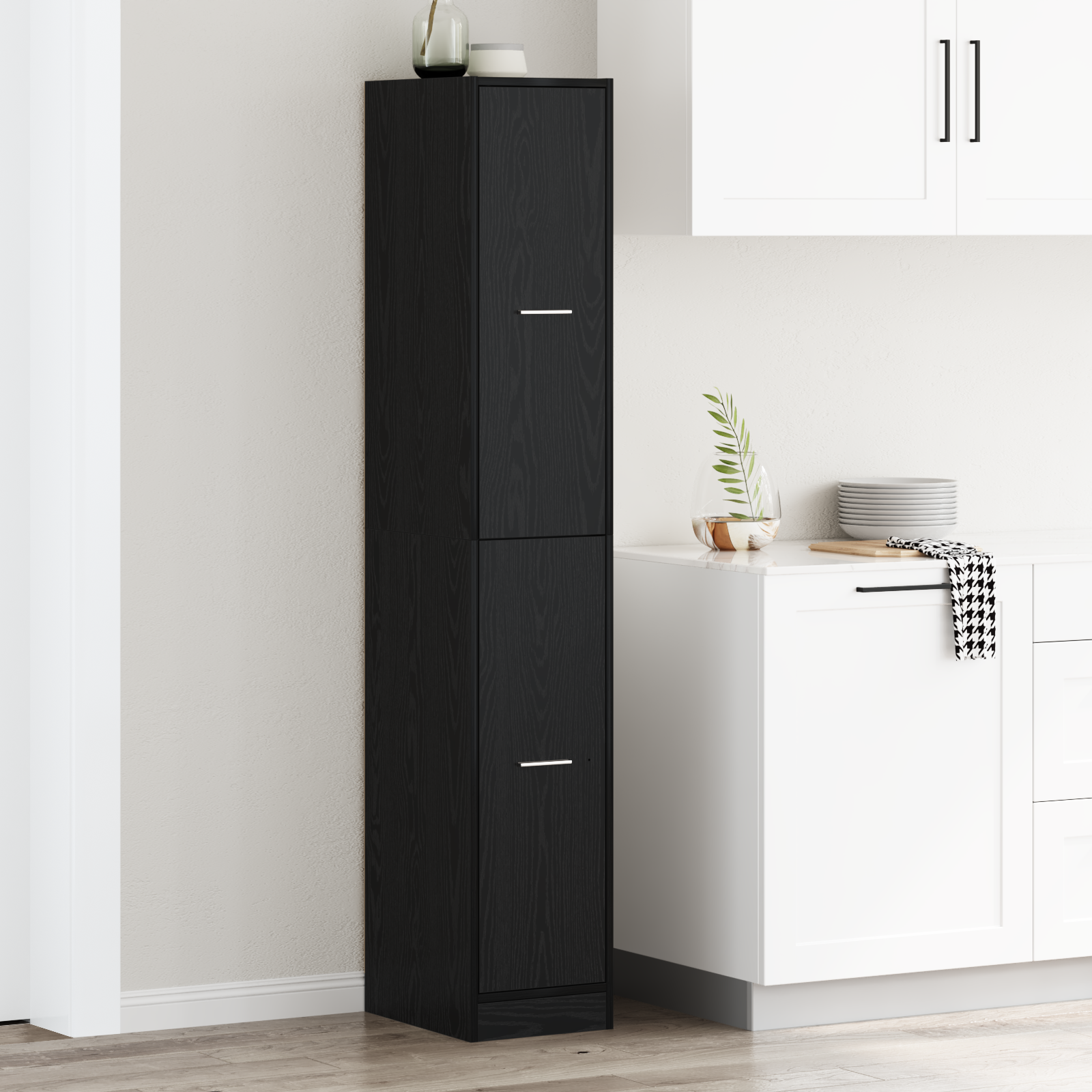 Apothecary cabinet Black Oak 30x41x174.5 cm Engineered Wood - Image 4