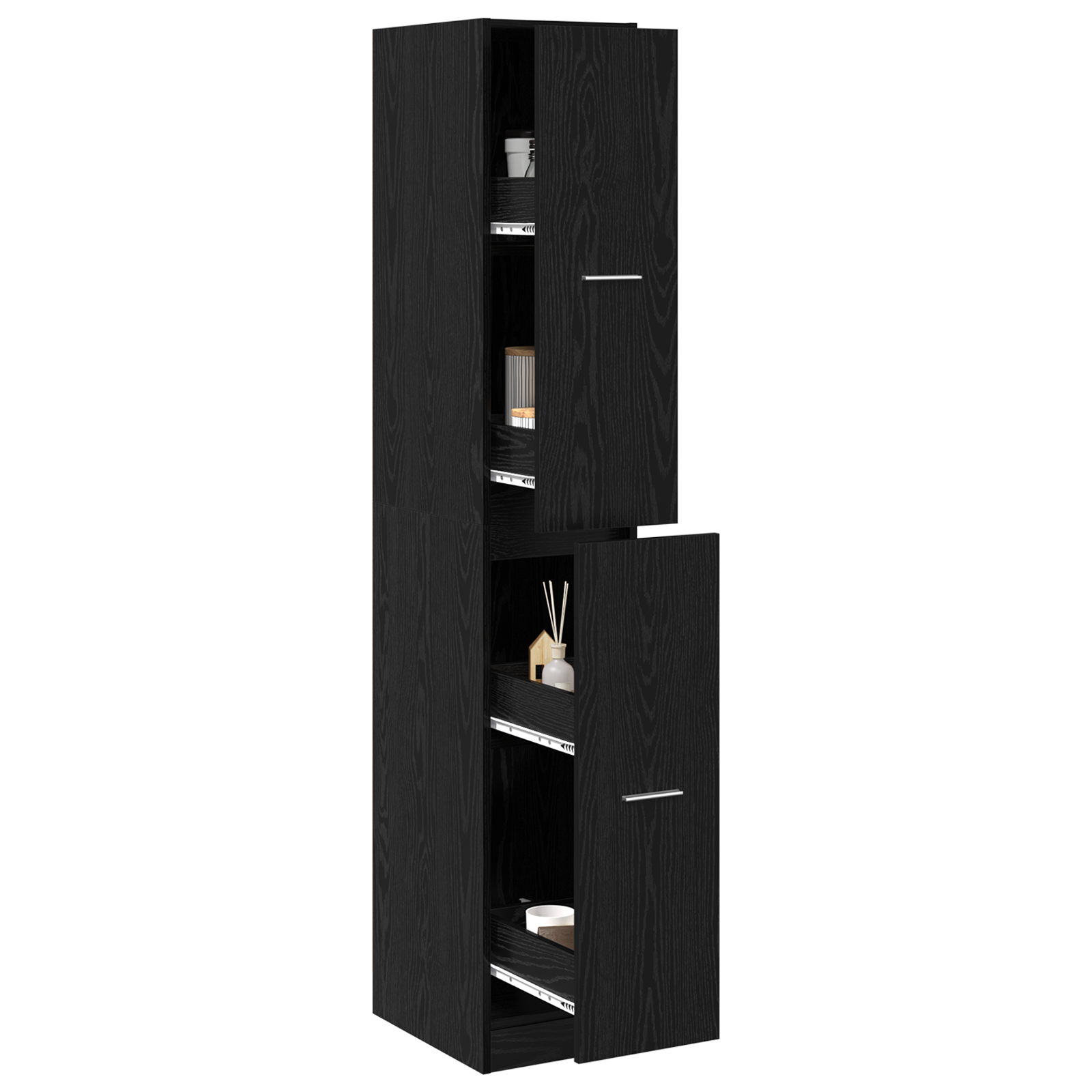 Apothecary cabinet Black Oak 30x41x174.5 cm Engineered Wood - Image 3