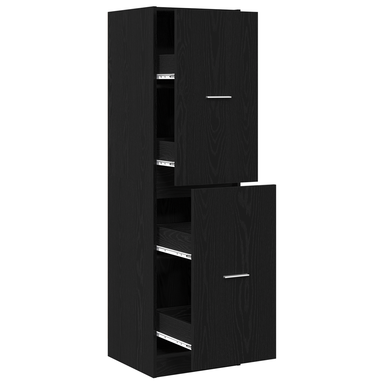 Apothecary cabinet Black Oak 40x41x144.5 cm Engineered Wood - Image 5