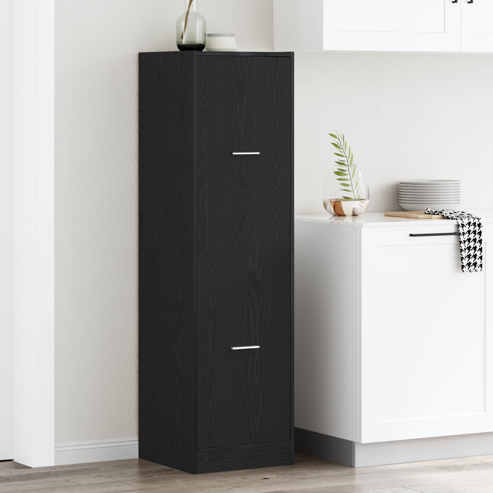 Apothecary cabinet Black Oak 40x41x144.5 cm Engineered Wood