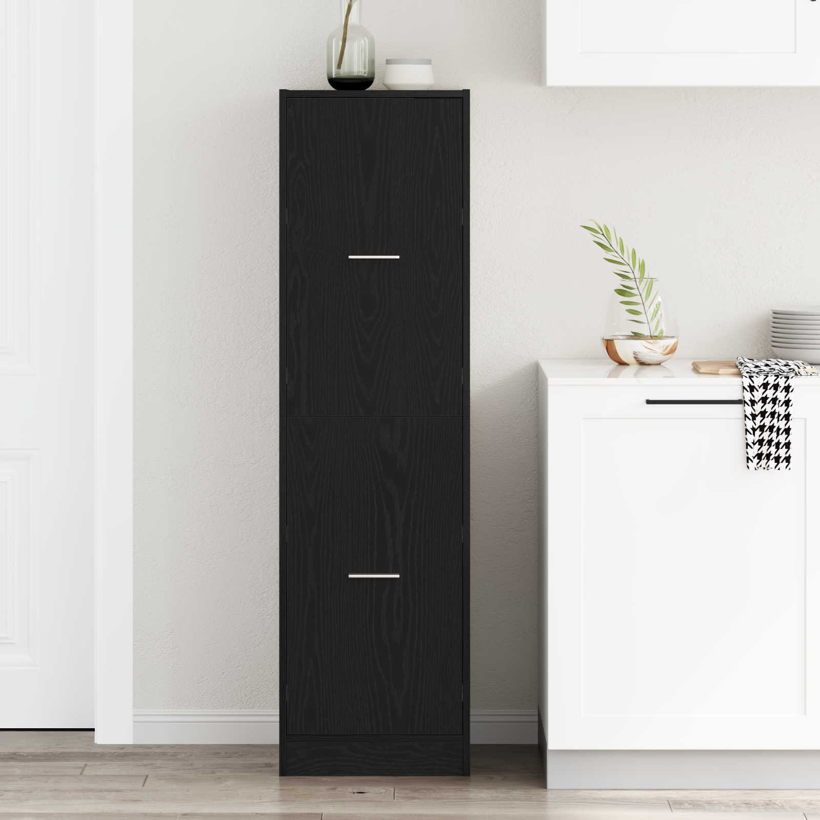 Apothecary cabinet Black Oak 40x41x144.5 cm Engineered Wood - Image 4