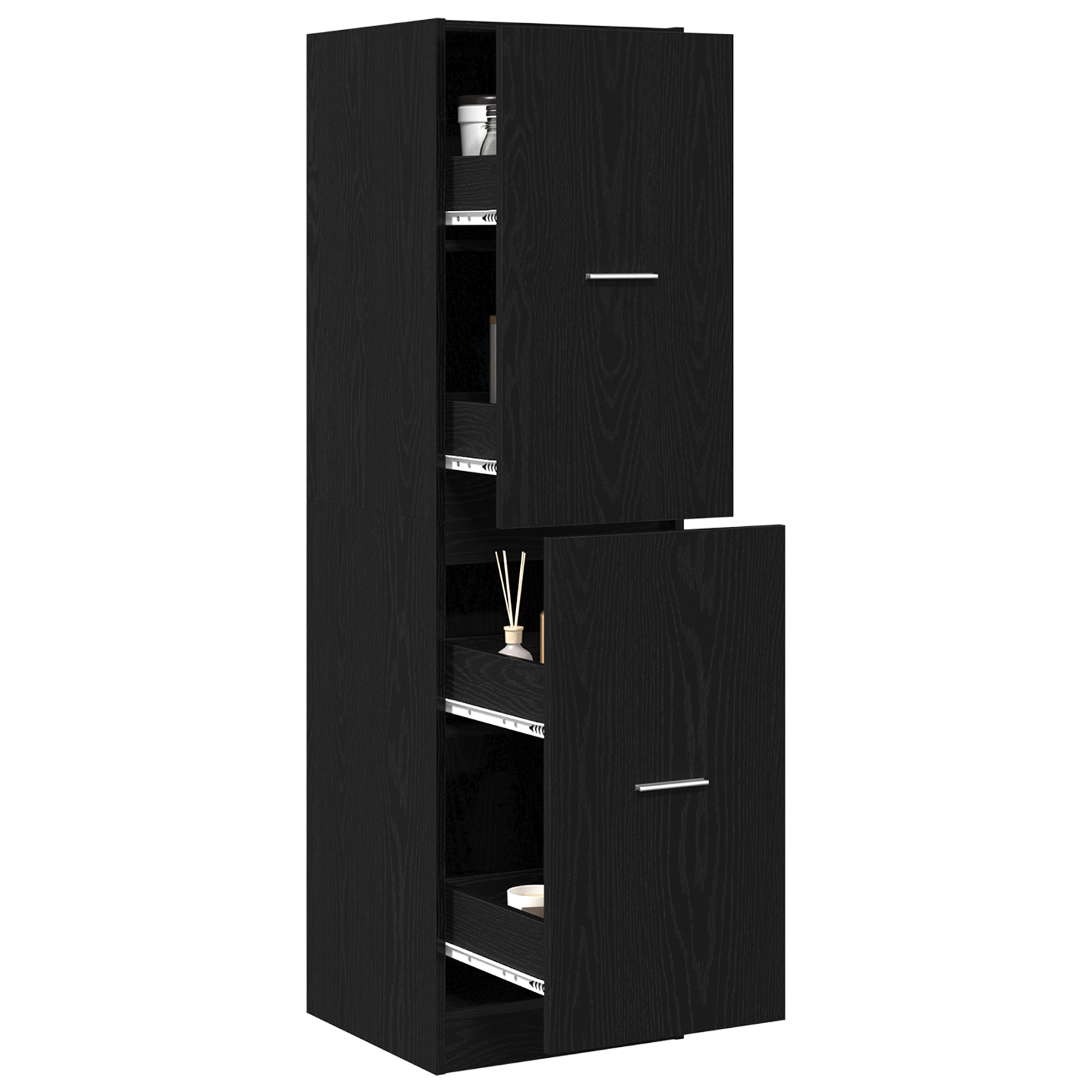 Apothecary cabinet Black Oak 40x41x144.5 cm Engineered Wood - Image 3