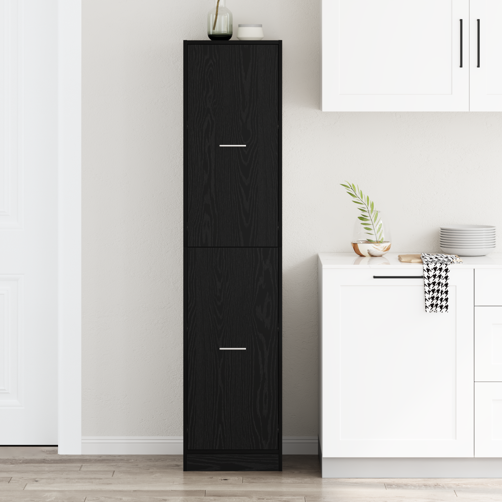 Apothecary cabinet Black Oak 40x41x174.5 cm Engineered Wood - Image 4