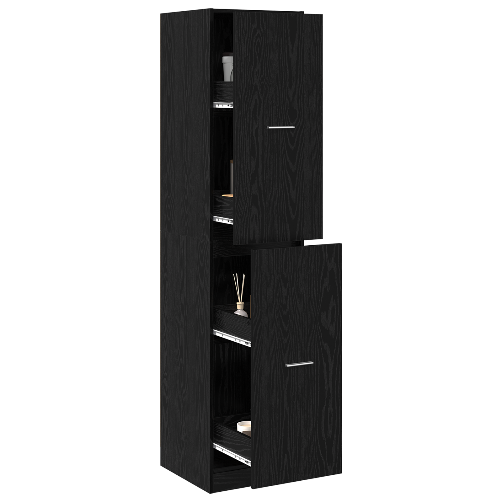 Thumbnail - vidaXL Apotheker Schrank Schwarz Eiche 40x41x174.5 cm Spanplatte