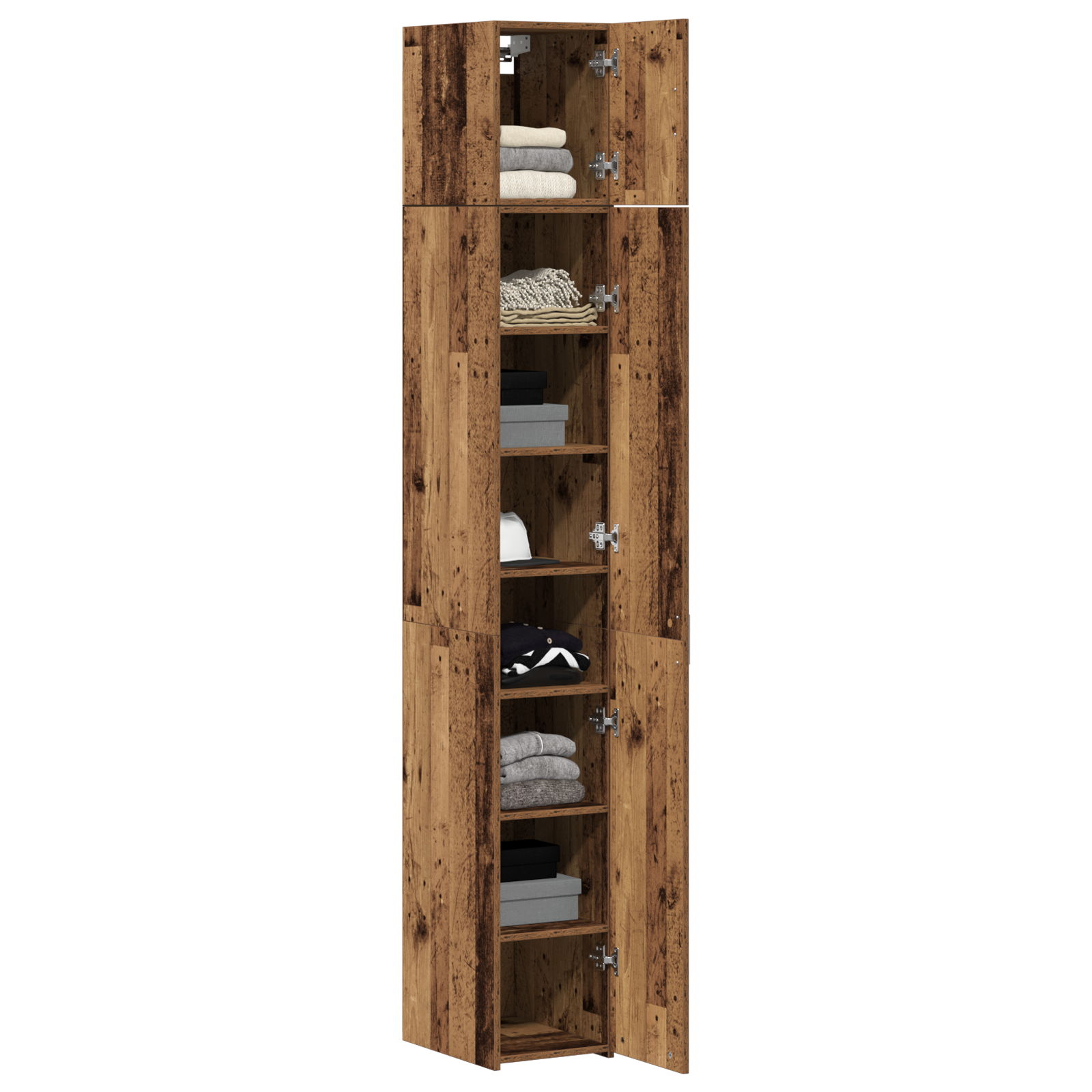 Slim Storage Cabinet Old Wood 30x42.5x225 cm Engineered Wood - Image 3