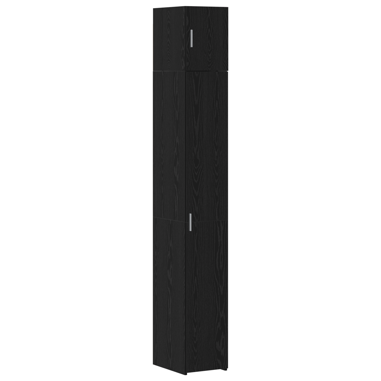 Slim Storage Cabinet Black Oak 30x42.5x225 cm Engineered Wood - Image 2