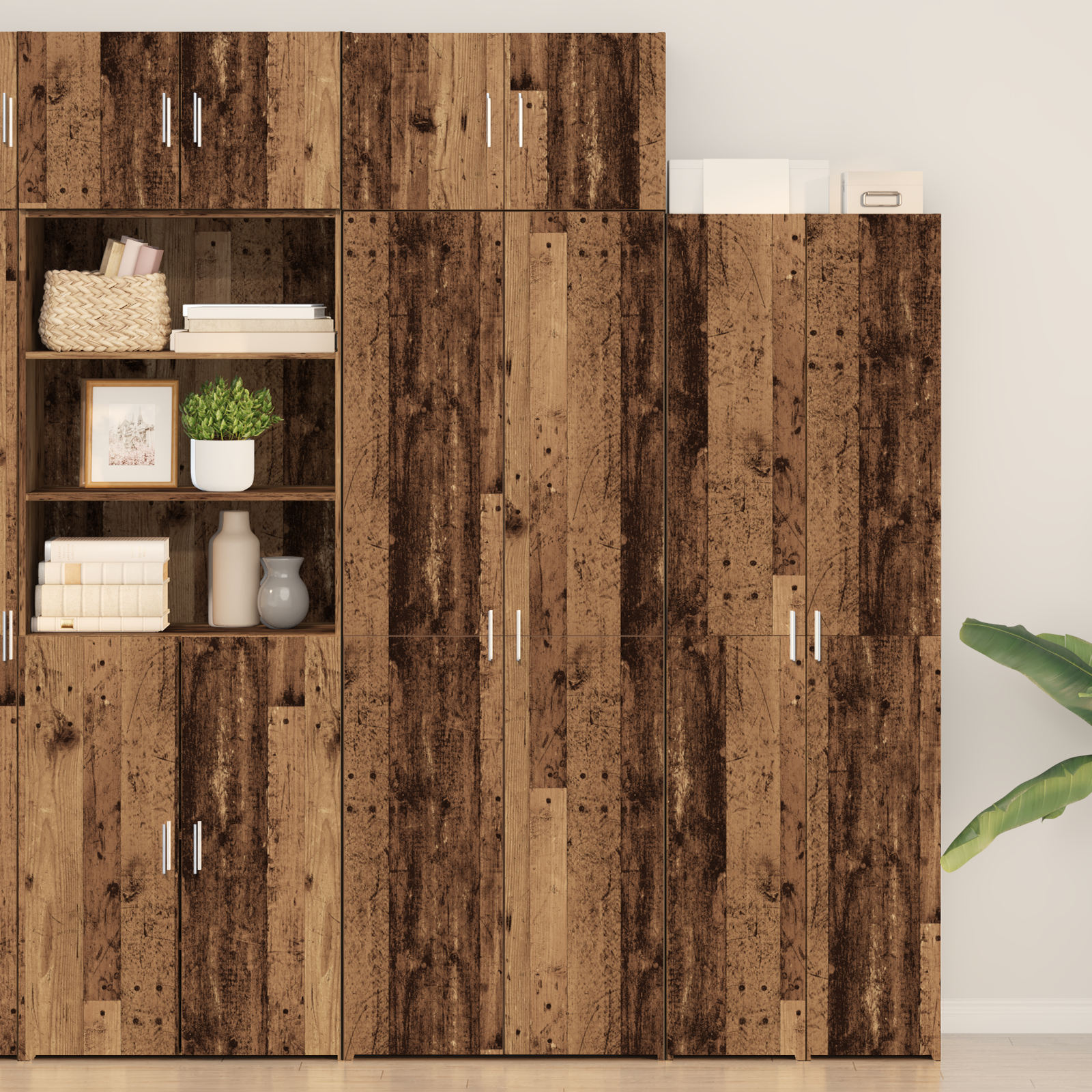 Storage Cabinet Old Wood 70x42.5x225 cm Engineered Wood