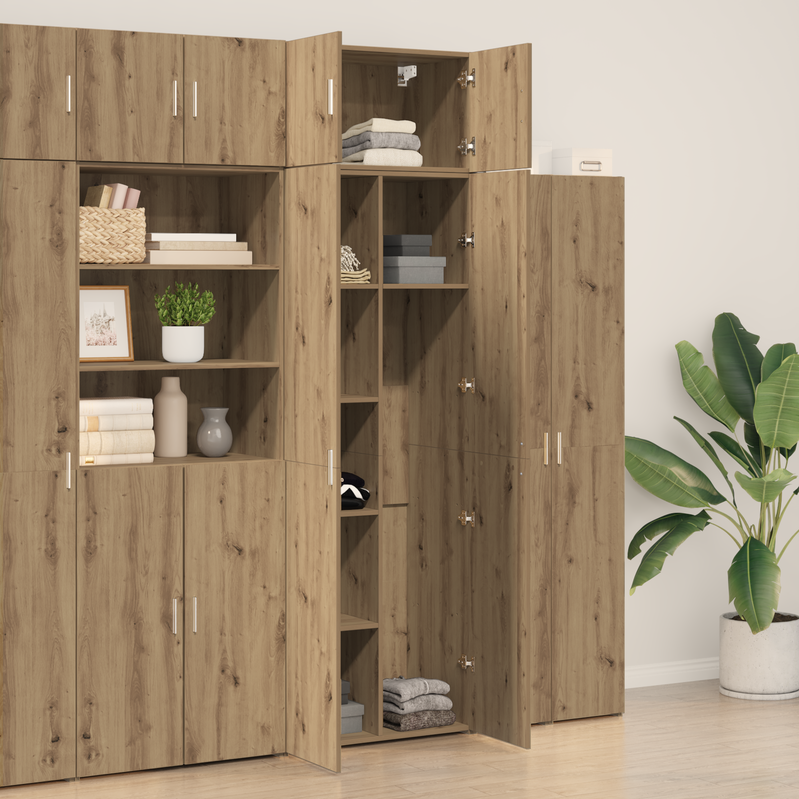 Storage Cabinet Artisan Oak 70x42.5x225 cm Engineered Wood - Image 4