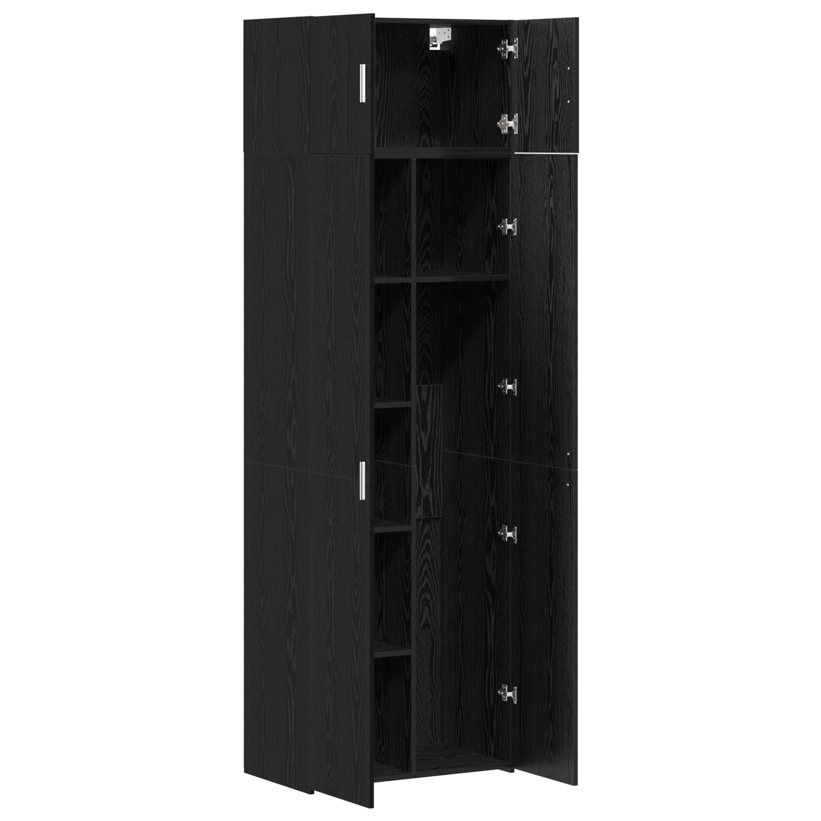 Storage Cabinet Black Oak 70x42.5x225 cm Engineered Wood - Image 5