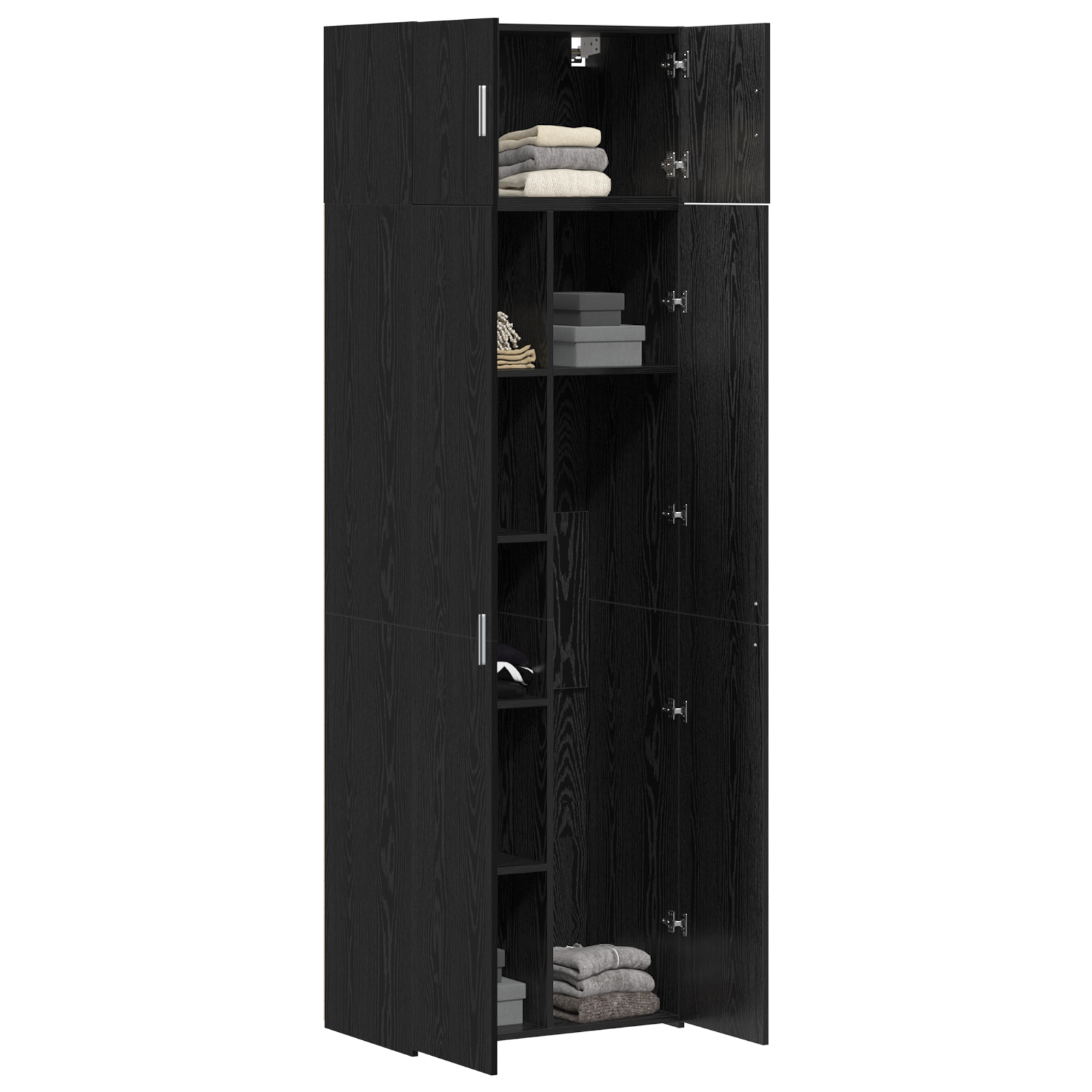 Storage Cabinet Black Oak 70x42.5x225 cm Engineered Wood - Image 3