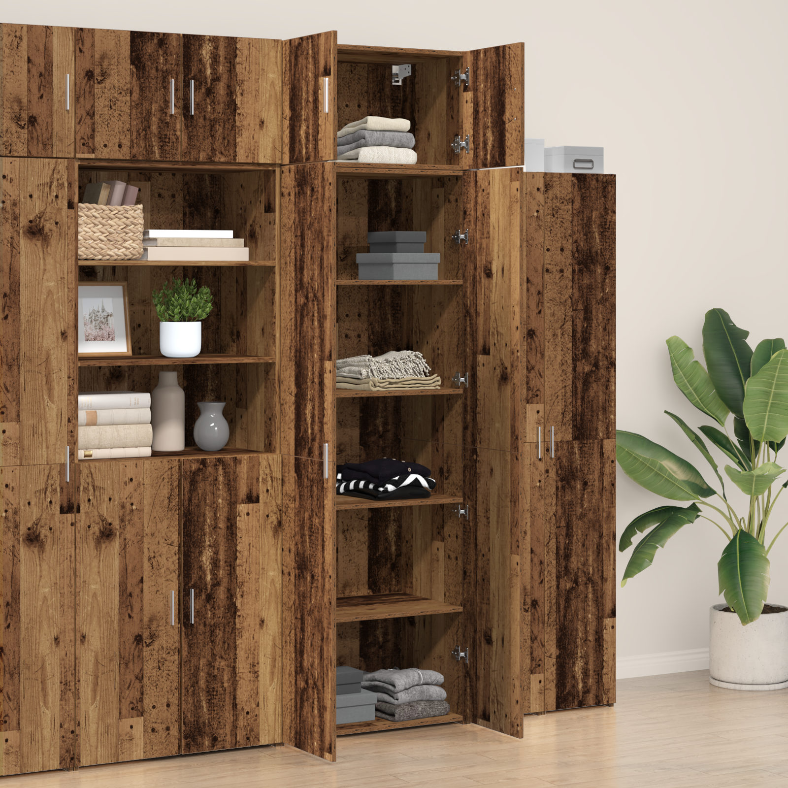 Storage Cabinet Old Wood 70x42.5x225 cm Engineered Wood - Image 4