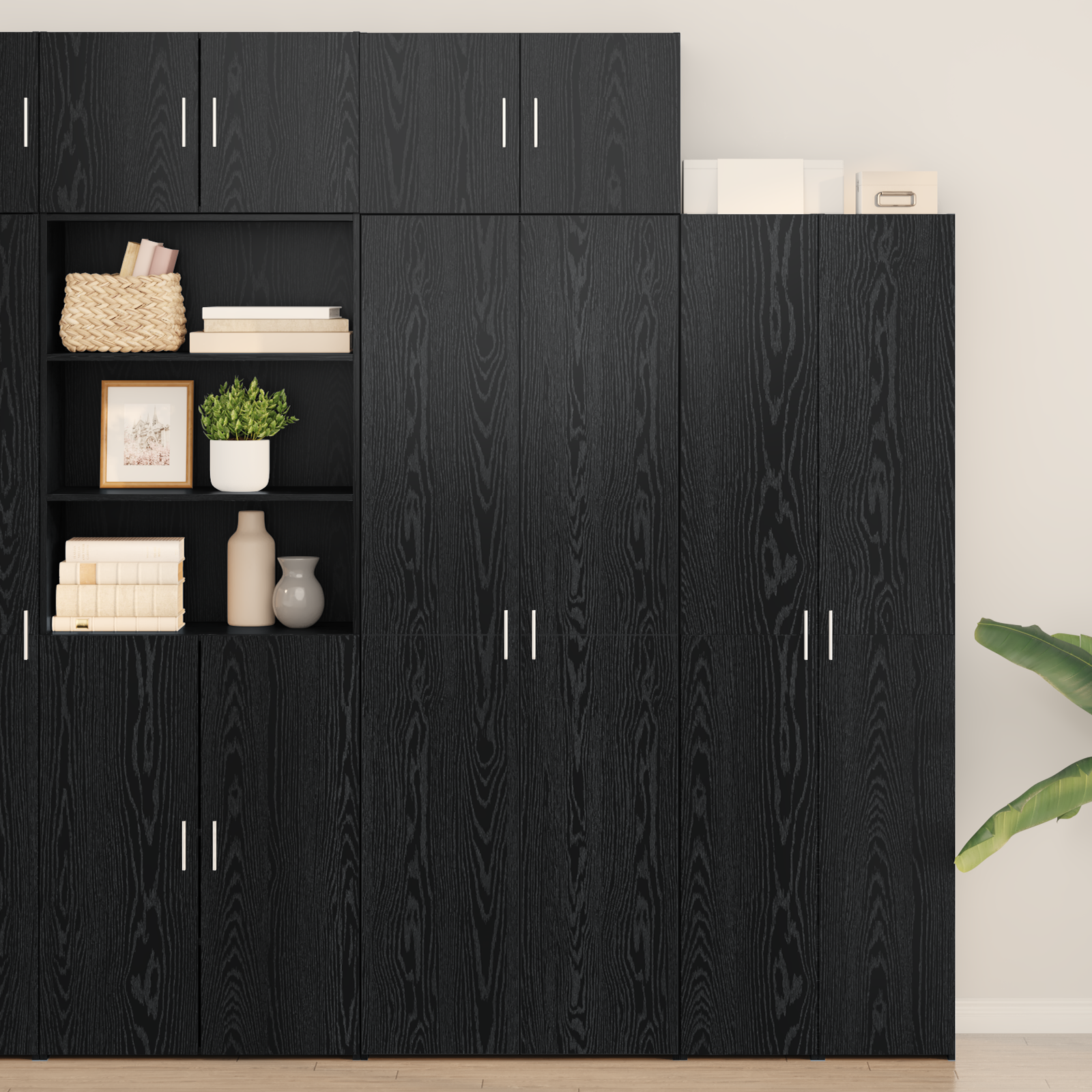 Storage Cabinet Black Oak 70x42.5x225 cm Engineered Wood