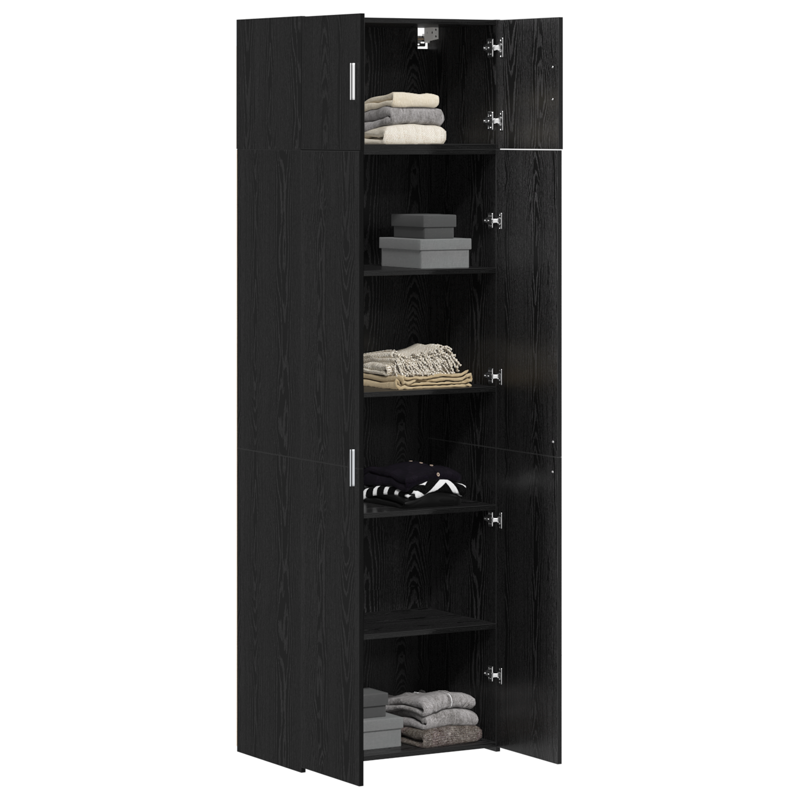 Storage Cabinet Black Oak 70x42.5x225 cm Engineered Wood - Image 3