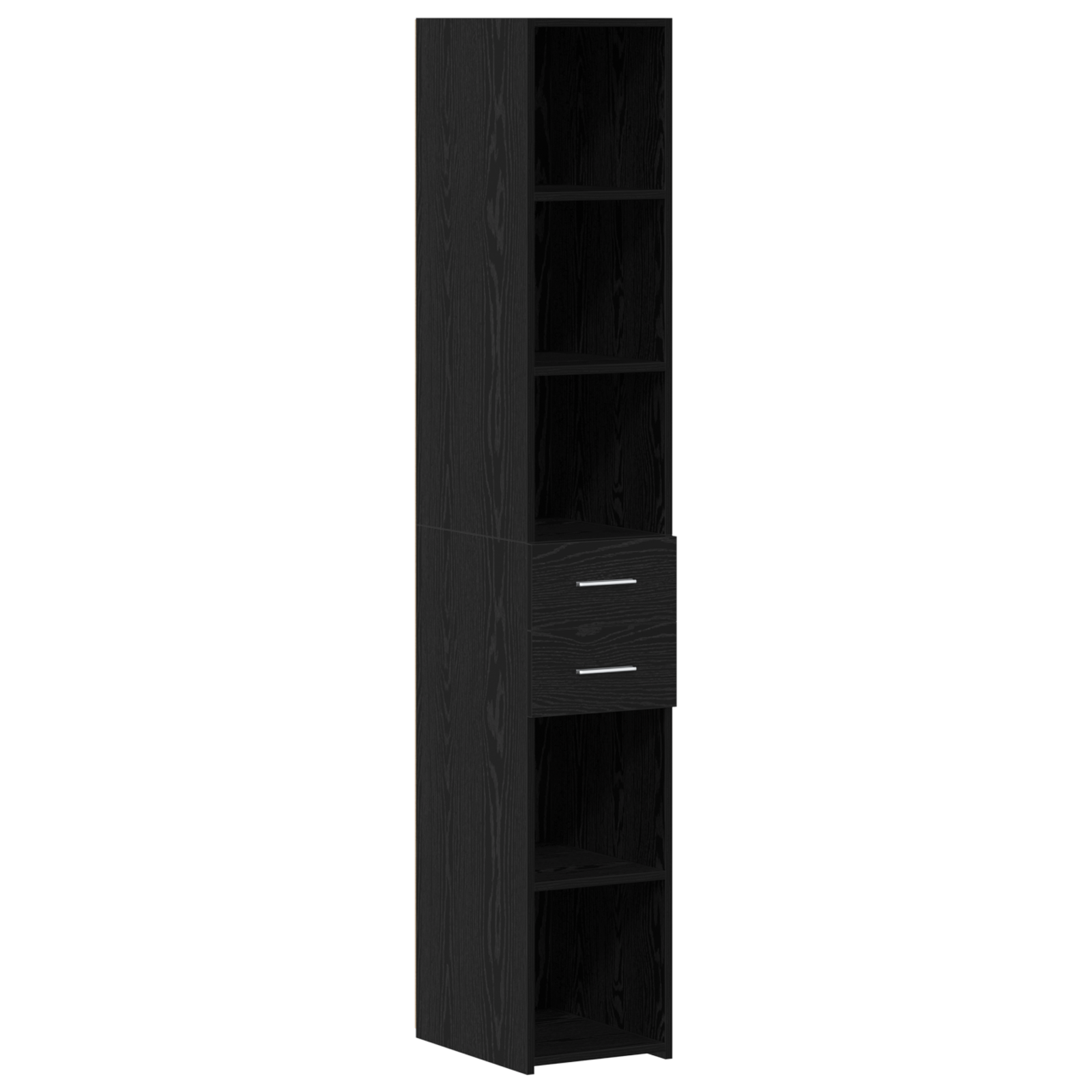 Slim Storage Cabinet Black Oak 30x42.5x225 cm Engineered Wood - Image 6