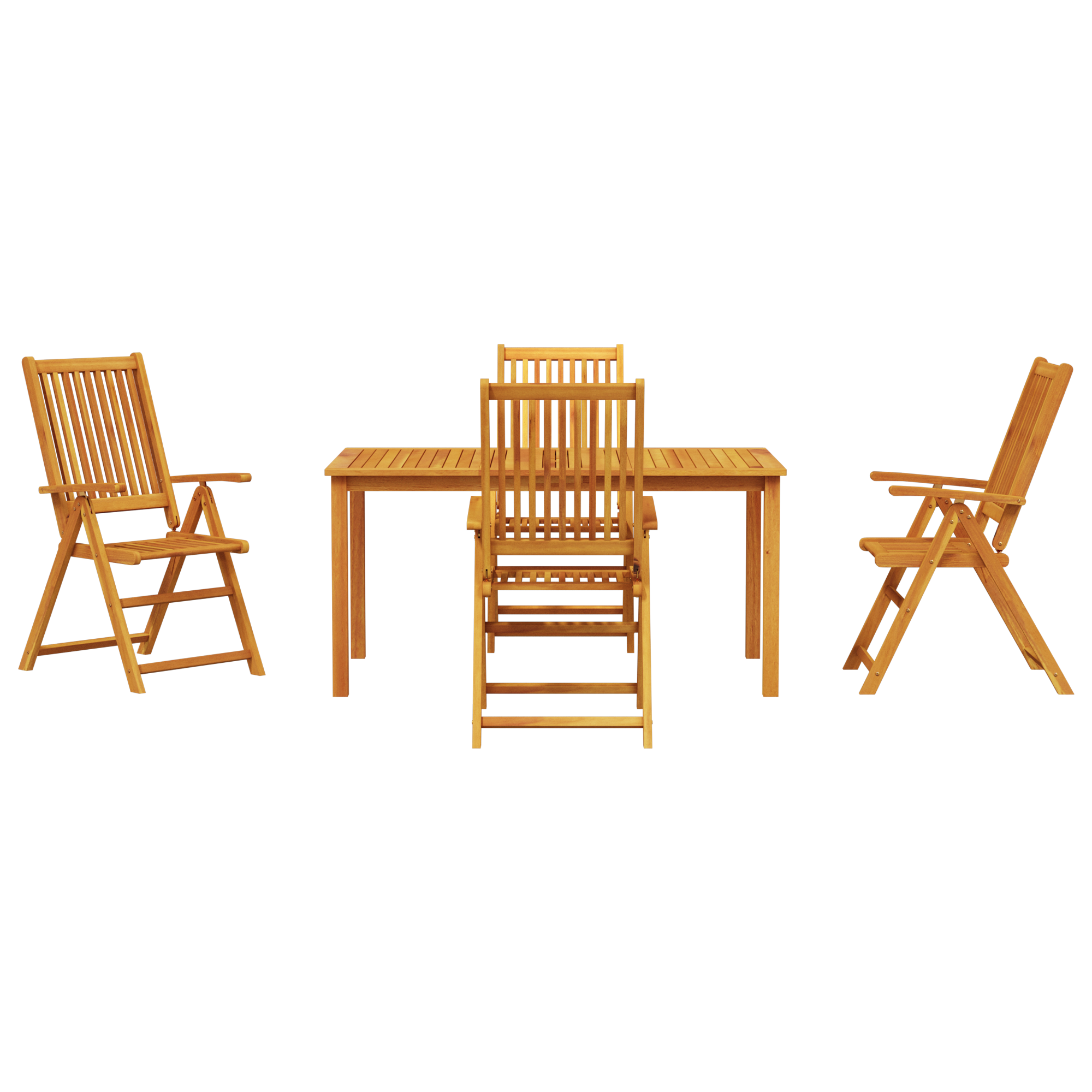 5 Piece Garden Dining Set Solid Acacia Wood Foldable - Image 7