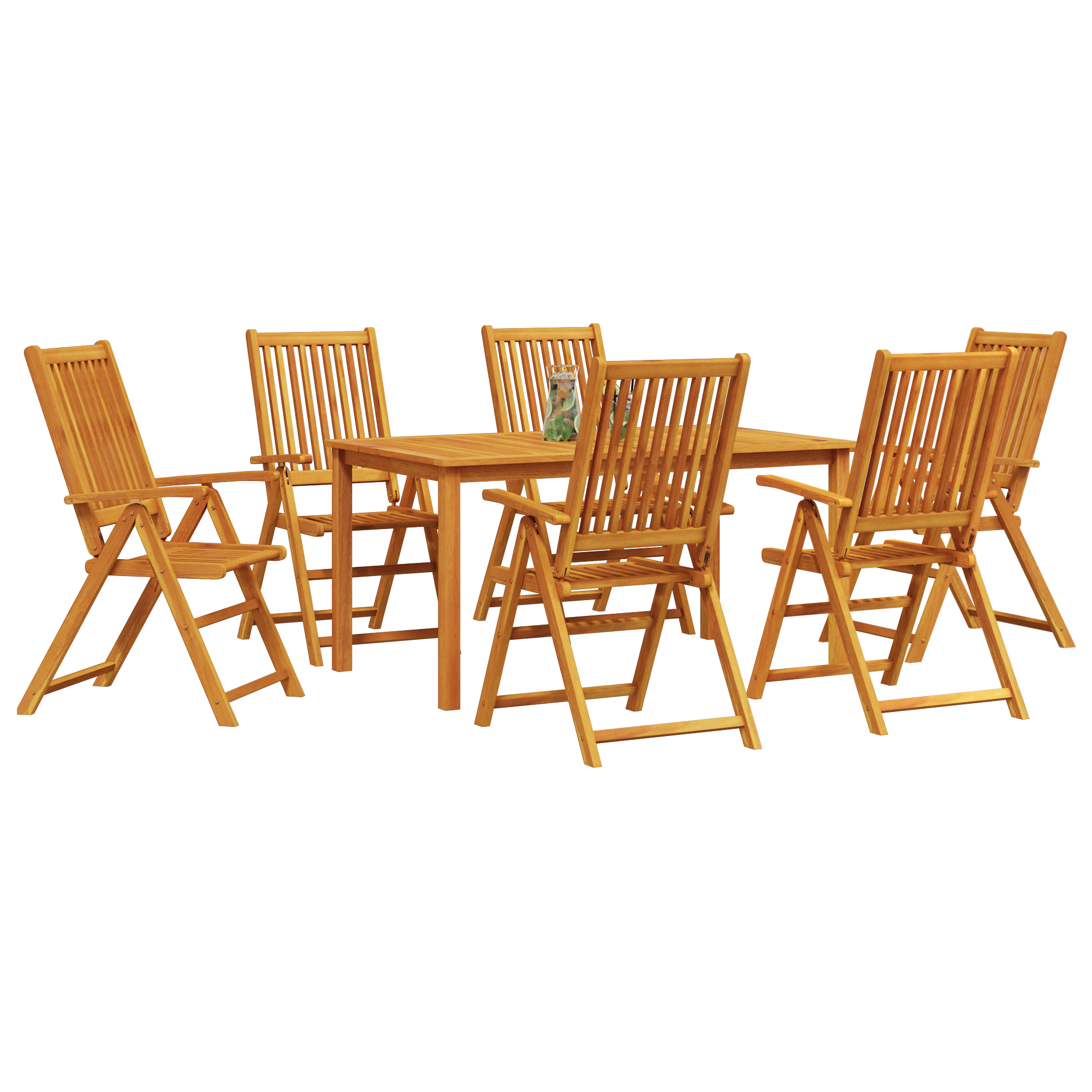 3 Piece Garden Dining Set Solid Acacia Wood Foldable - Image 3