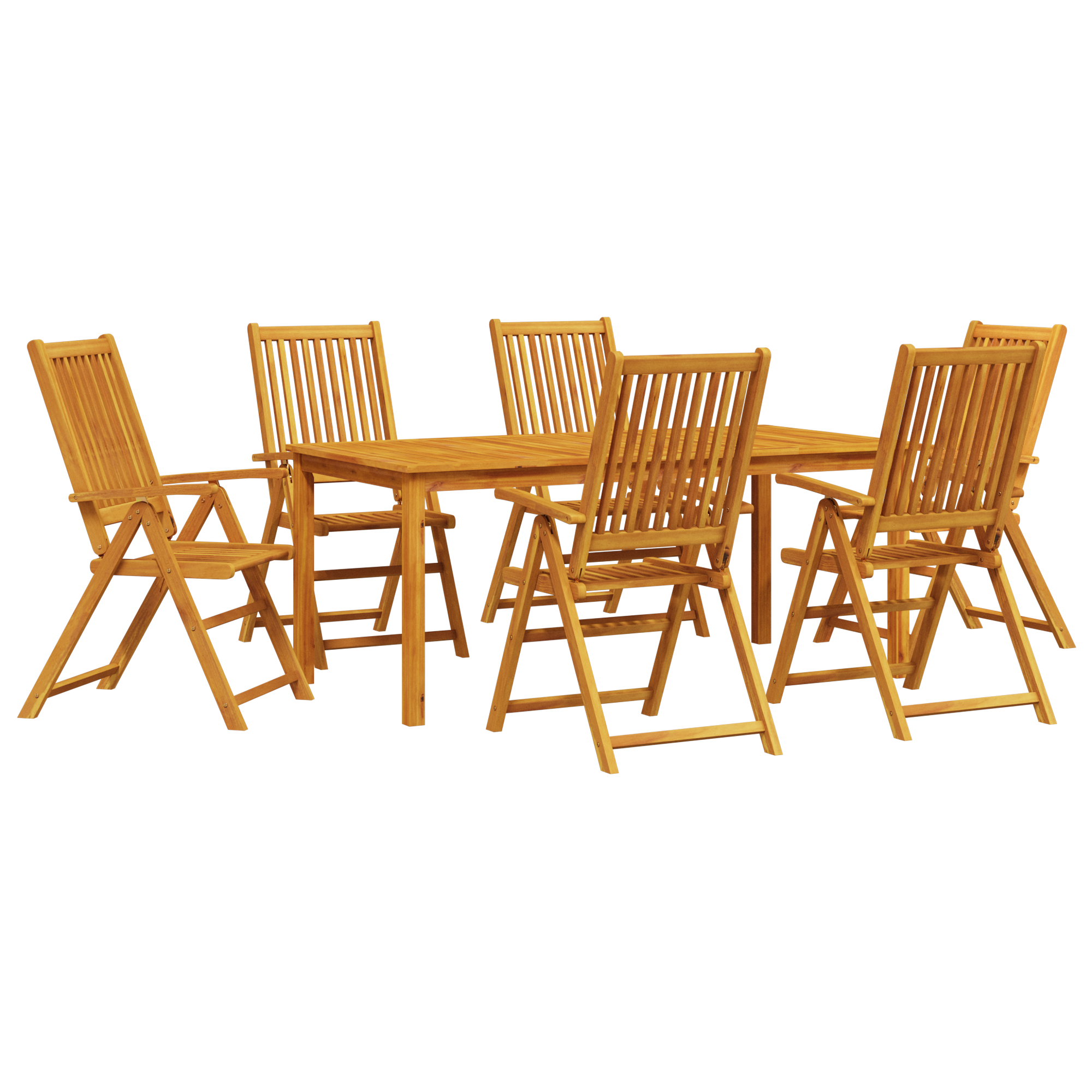 7 Piece Garden Dining Set Solid Acacia Wood Foldable - Image 2