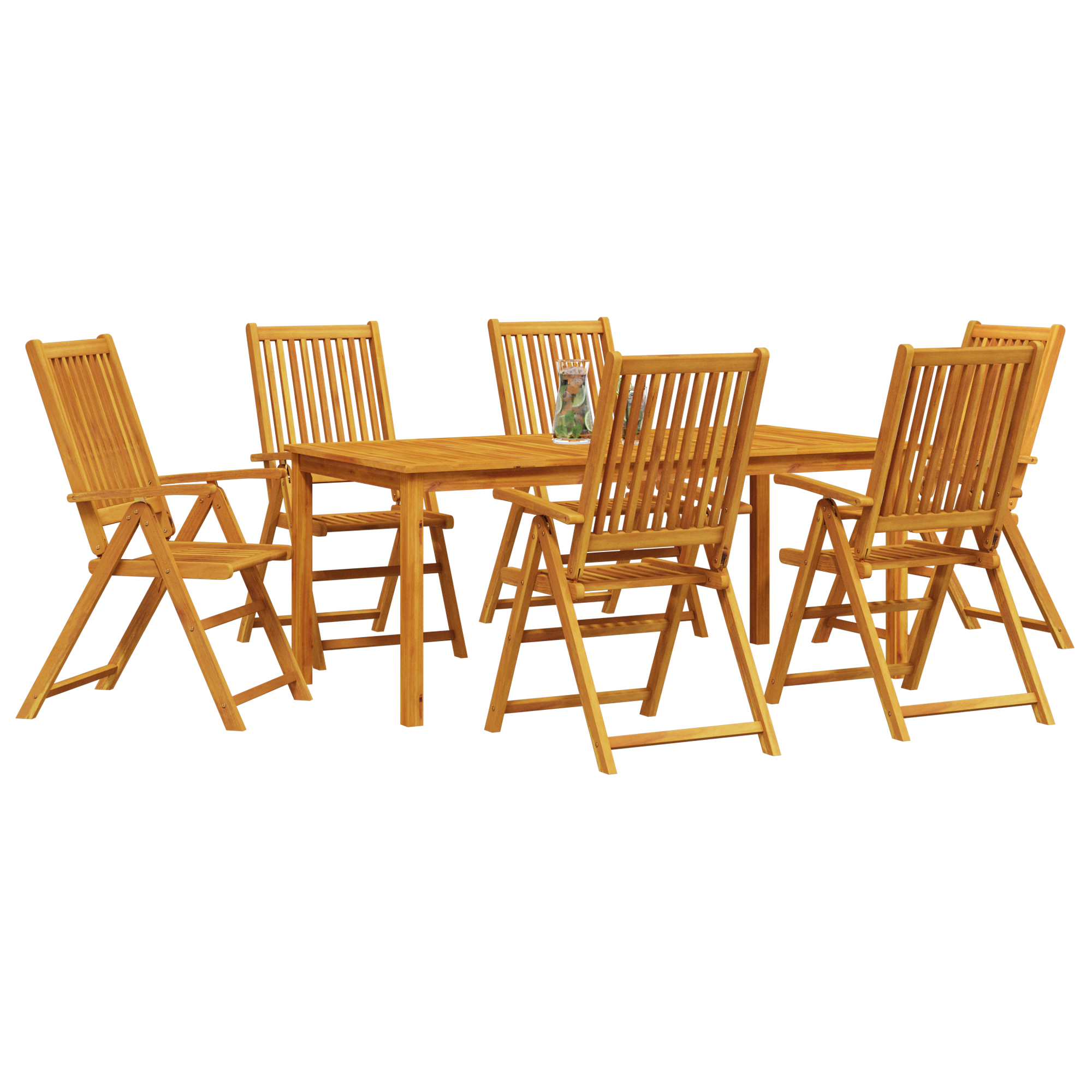 7 Piece Garden Dining Set Solid Acacia Wood Foldable - Image 3