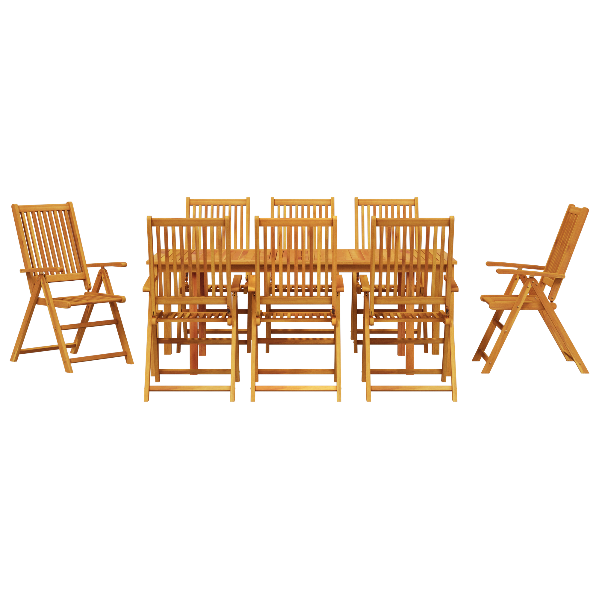9 Piece Garden Dining Set Solid Acacia Wood Foldable - Image 7