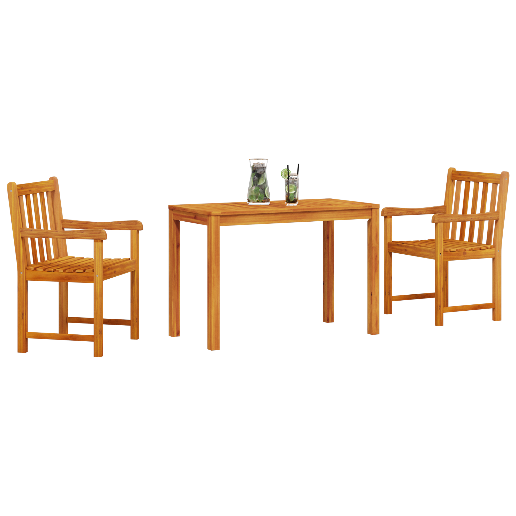 Комплект за градинско хранене от 3 части от масивна акация - Image 3