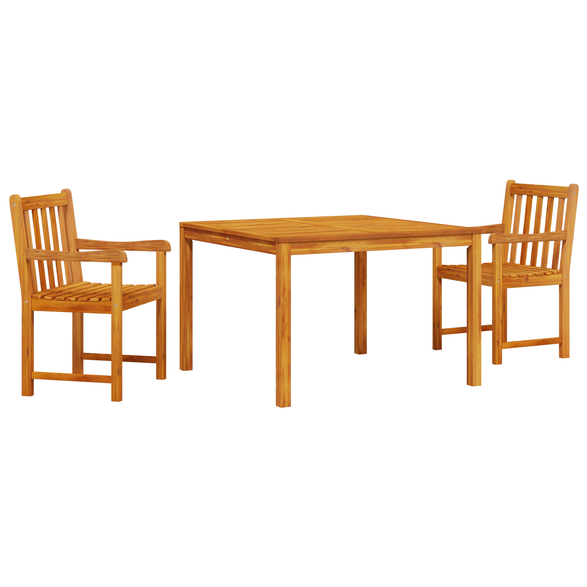 3-Piece Garden Dining Set - Solid Acacia Wood - Image 2