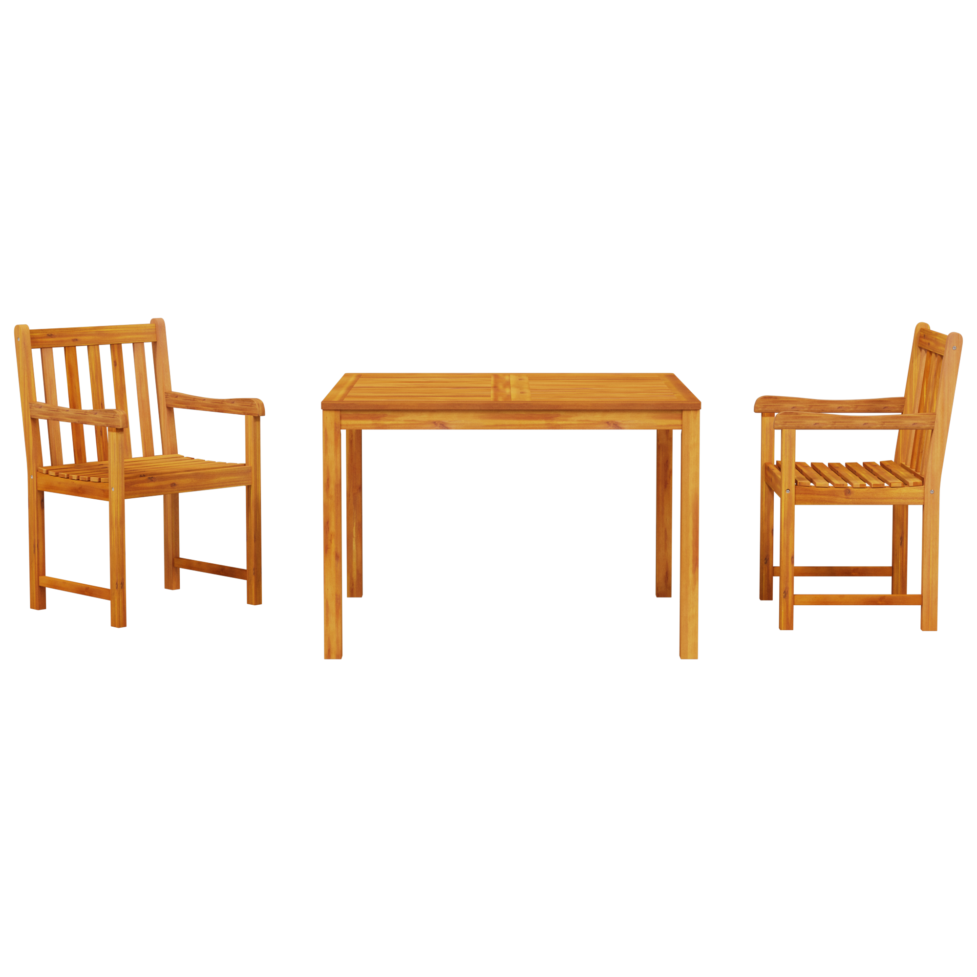 3-Piece Garden Dining Set - Solid Acacia Wood - Image 7