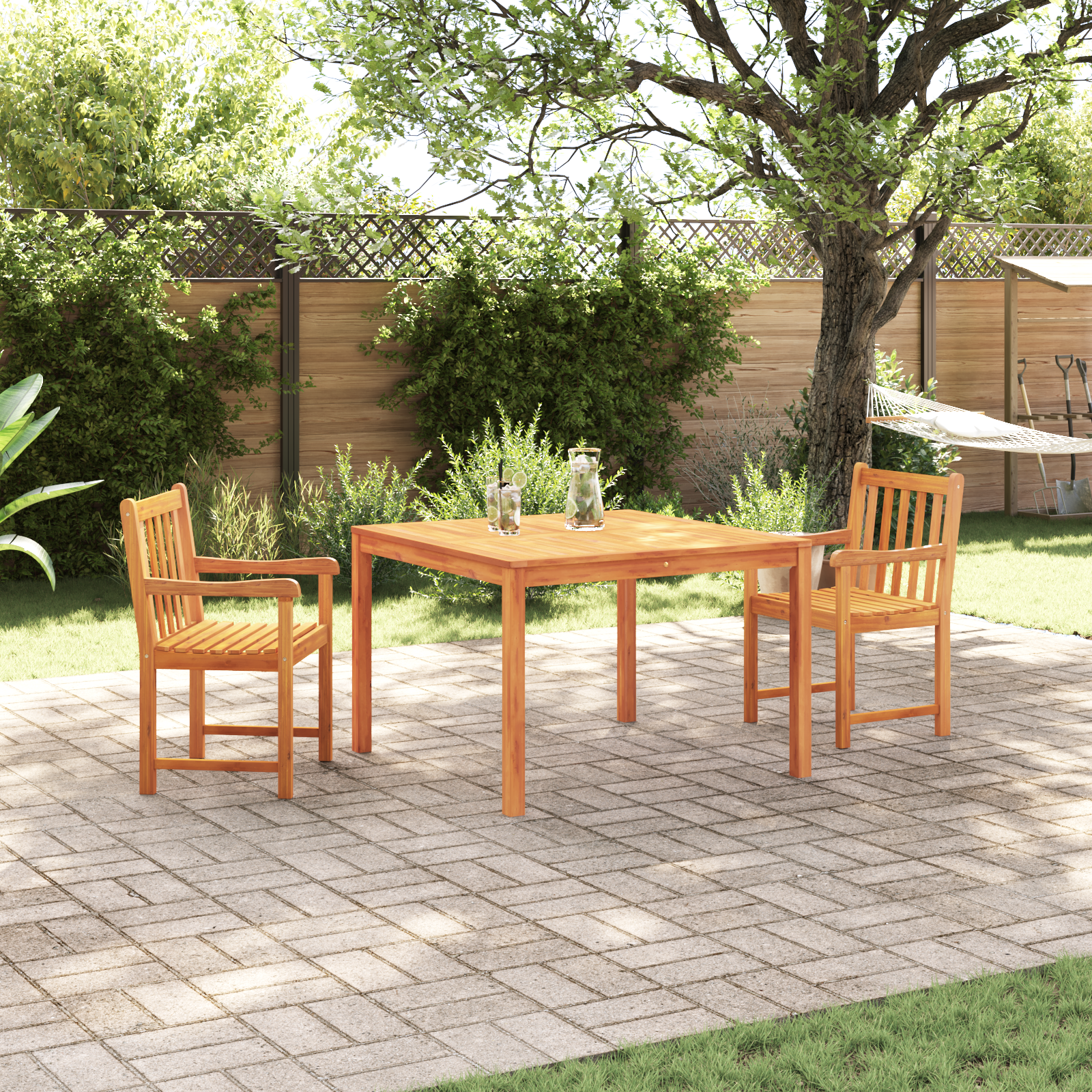 3-delige Tuinset massief acaciahout