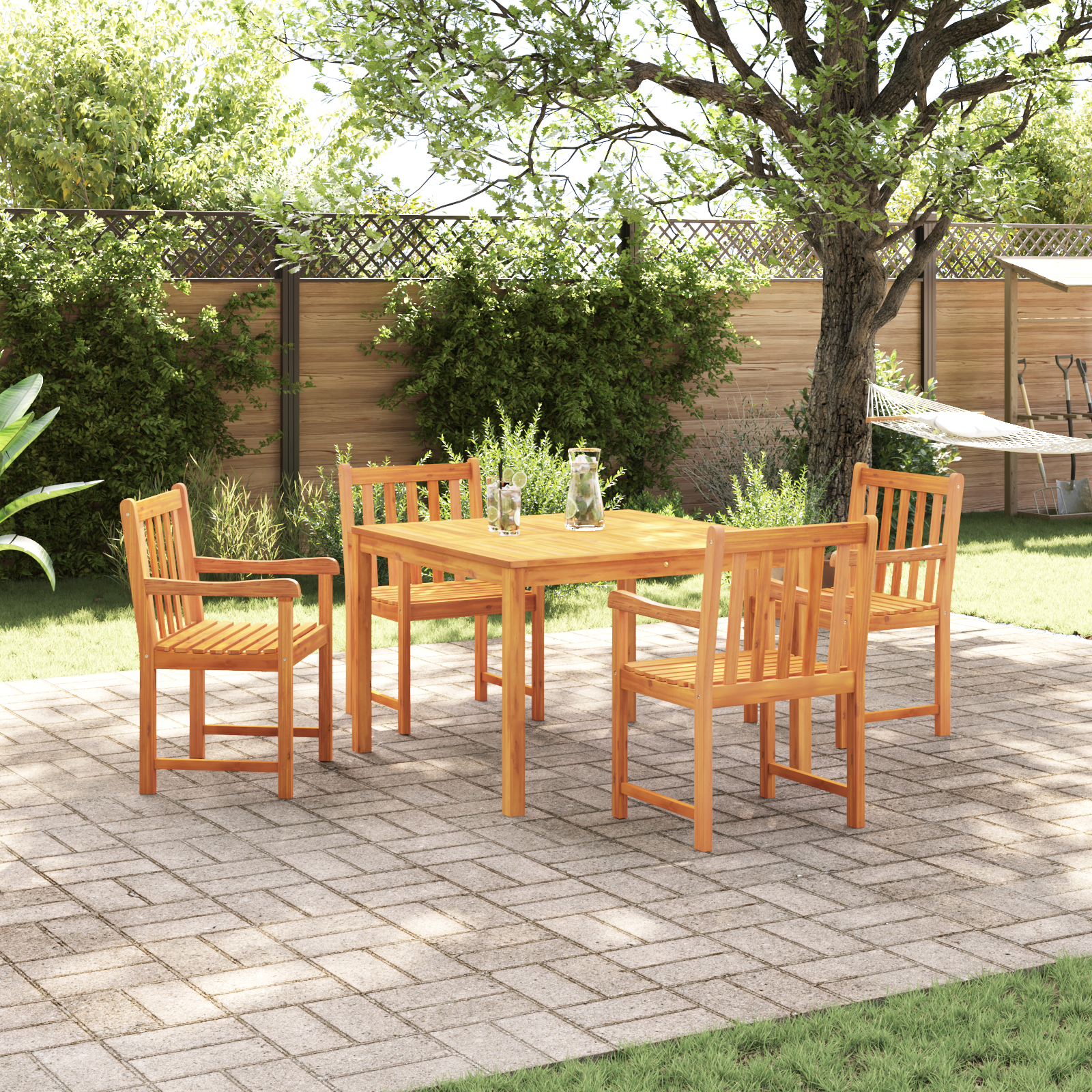 5-delige Tuinset massief acaciahout